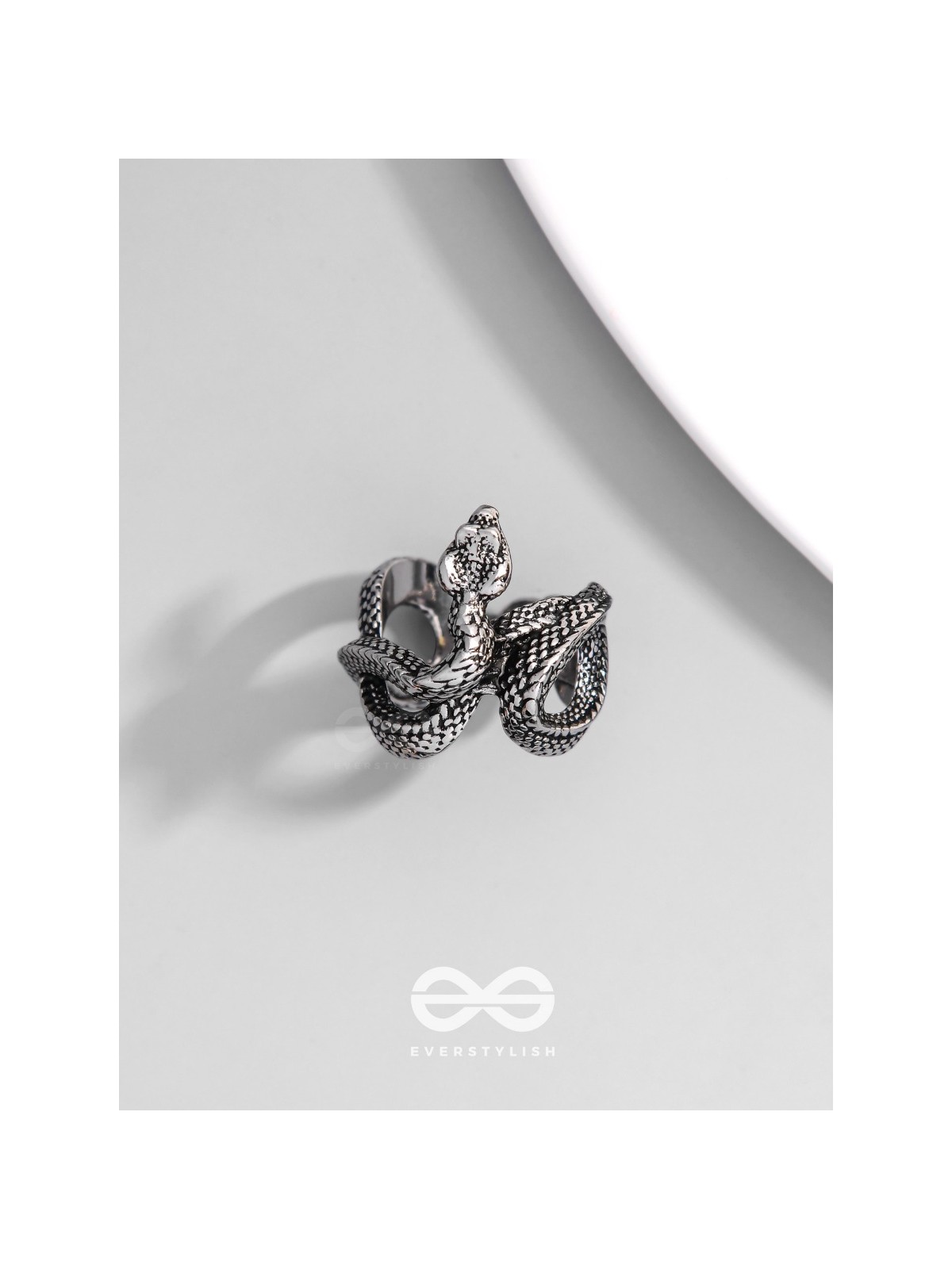 NIGHTSHADE BASILISK - STATEMENT SILVER RING (ADJUSTABLE)