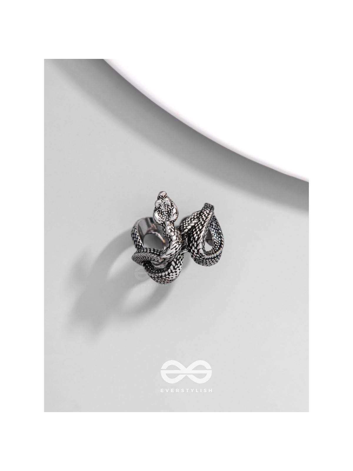 NIGHTSHADE BASILISK - STATEMENT SILVER RING (ADJUSTABLE)