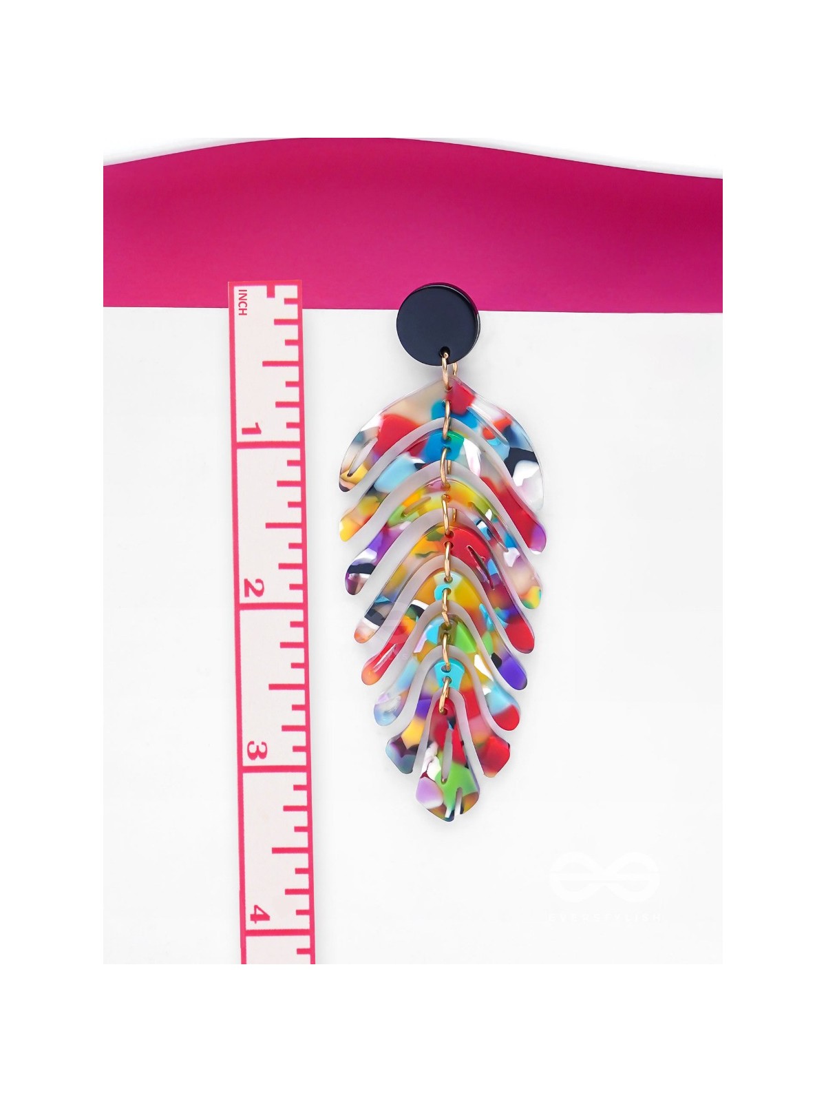 THE TROPICAL LEAFLETS - MULTICOLOR ACRYLIC EARRINGS