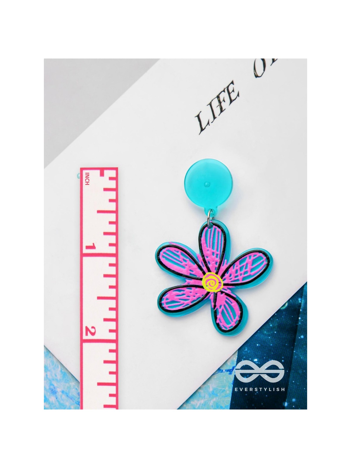 LITTLE ARTIST LILY - CASUAL ACRYLIC EARRINGS (BLUE)