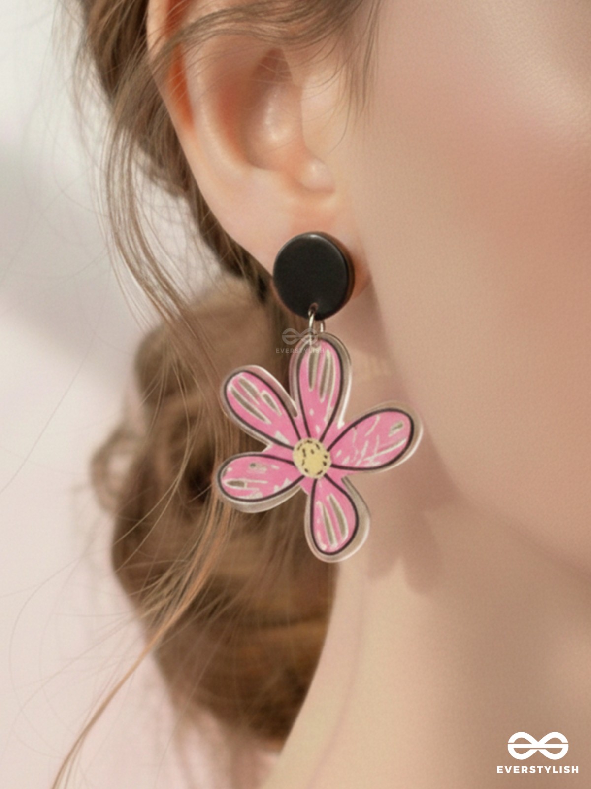 LITTLE ARTIST LILY - CASUAL ACRYLIC EARRINGS (PINK)