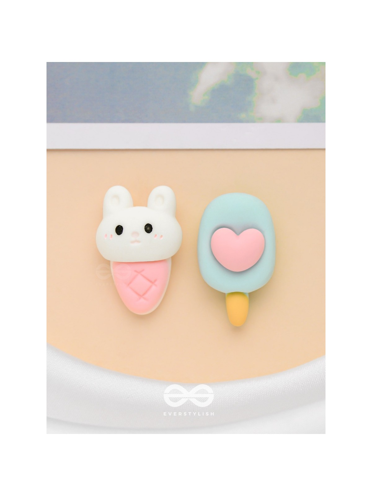 SCOOPS 'N CRUNCHES  - MISMATCHED ACRYLIC EARRINGS