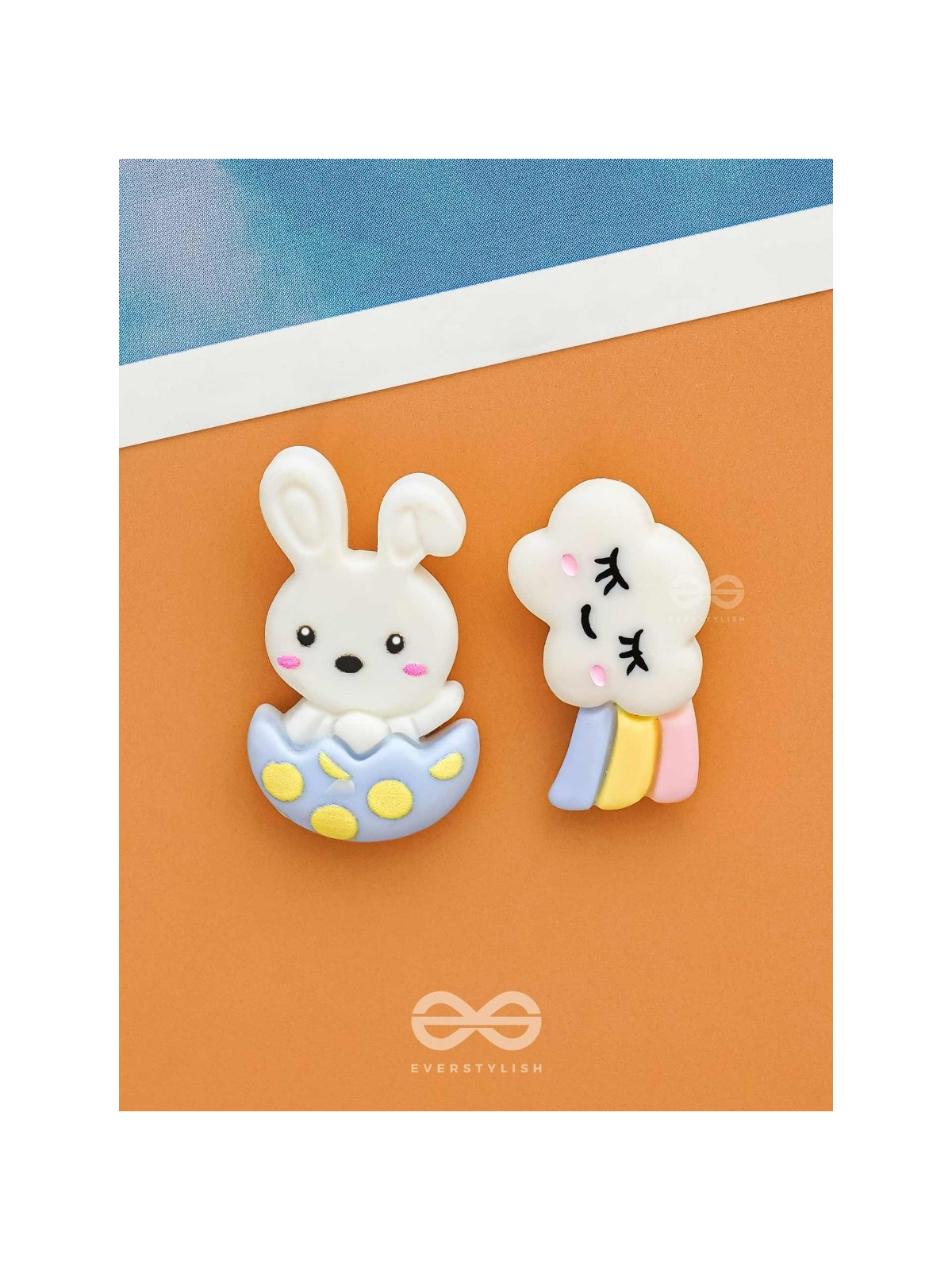 BOWS 'N BUNNY - MISMATCHED ACRYLIC EARRINGS