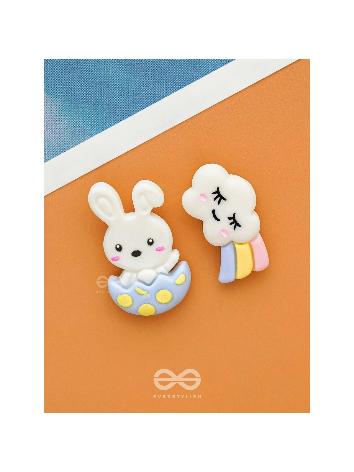 BOWS 'N BUNNY - MISMATCHED ACRYLIC EARRINGS