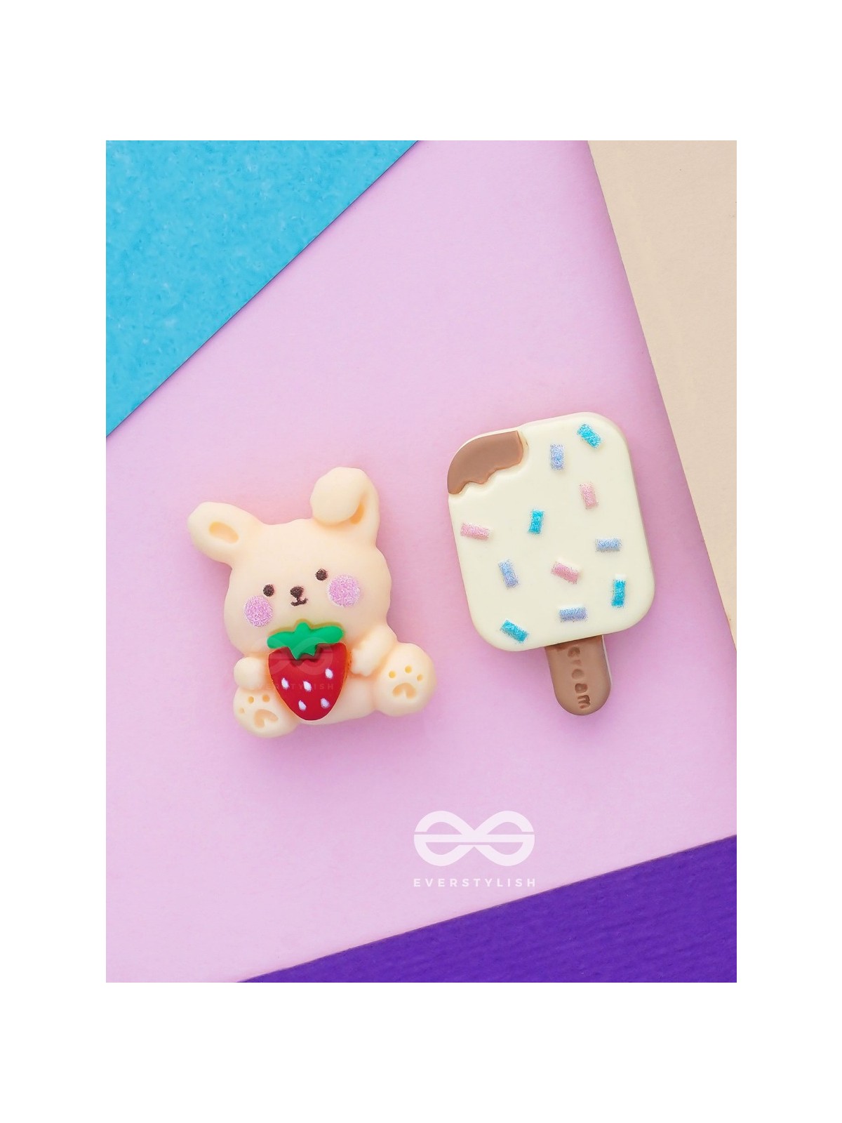 SCOOP 'N SNUGGLE - MISMATCHED ACRYLIC STUD EARRINGS