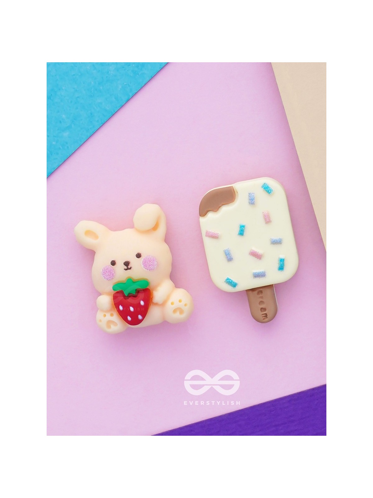 SCOOP 'N SNUGGLE - MISMATCHED ACRYLIC STUD EARRINGS