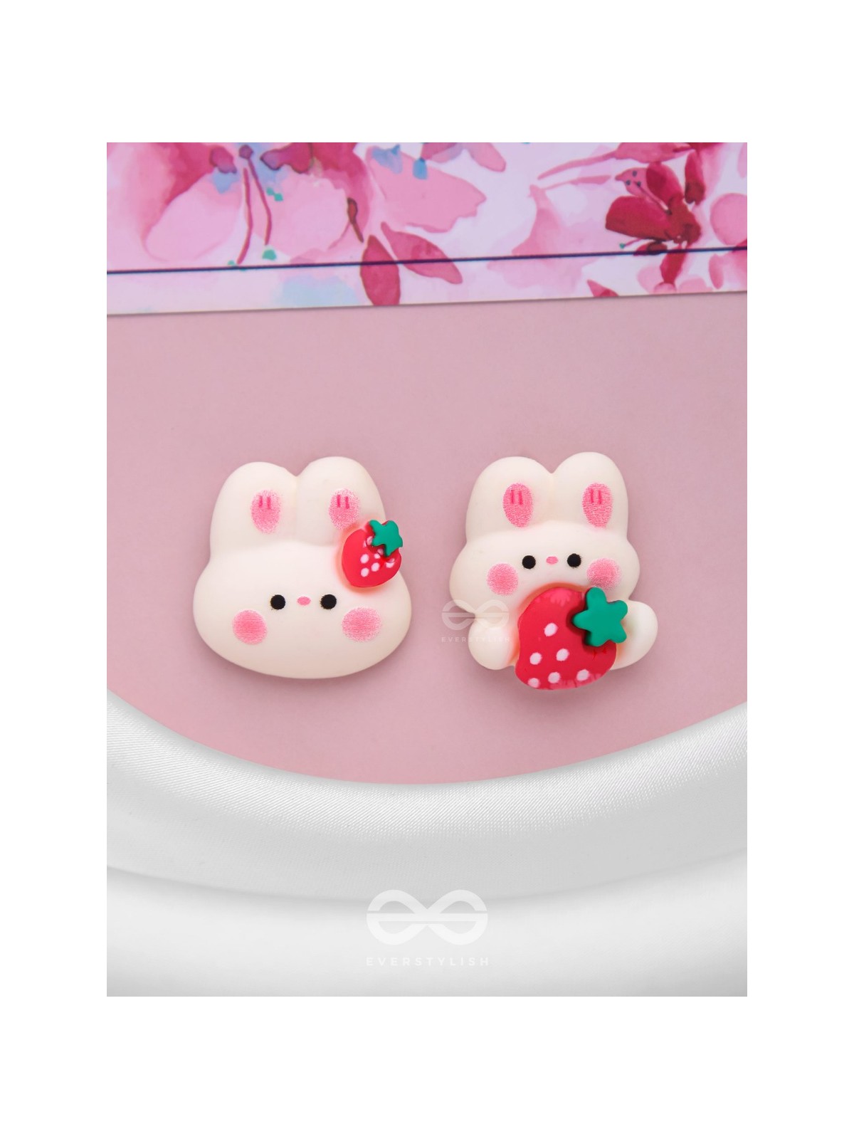 BUNNIES 'N BERRIES - MISMATCHED ACRYLIC EARRINGS