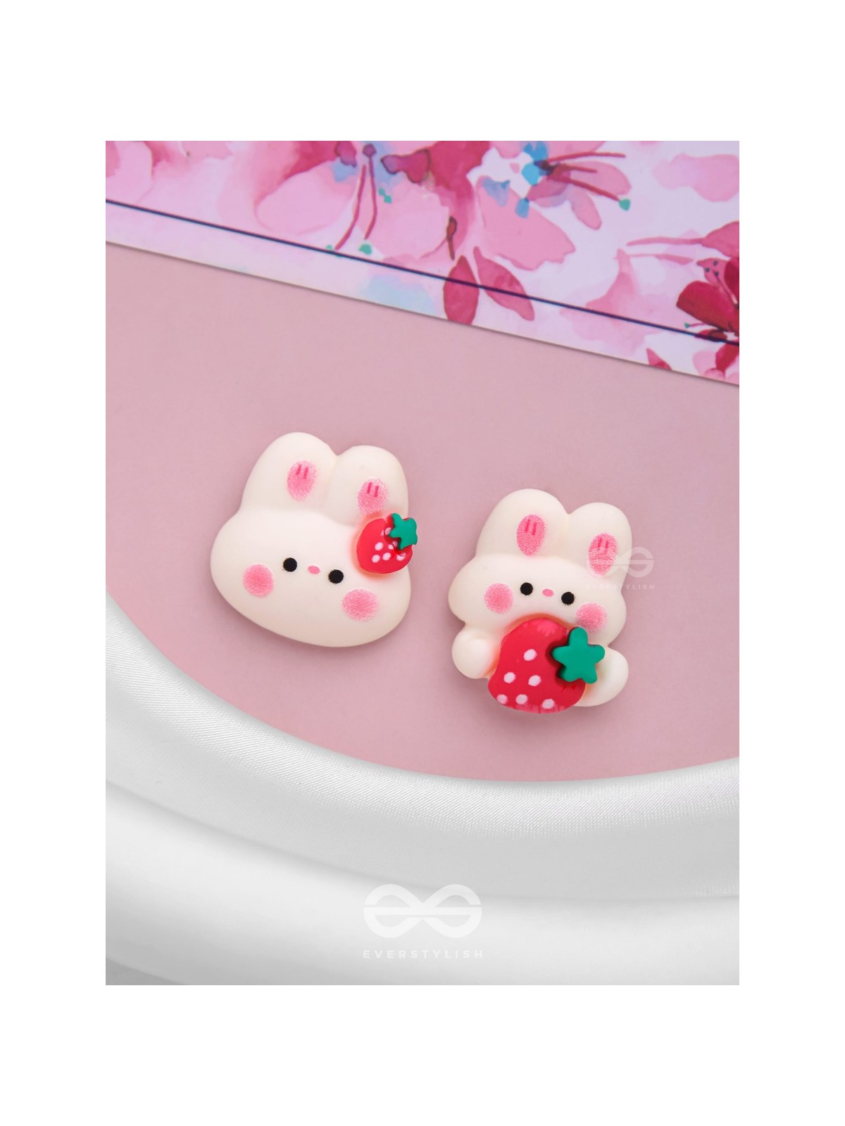 BUNNIES 'N BERRIES - MISMATCHED ACRYLIC EARRINGS