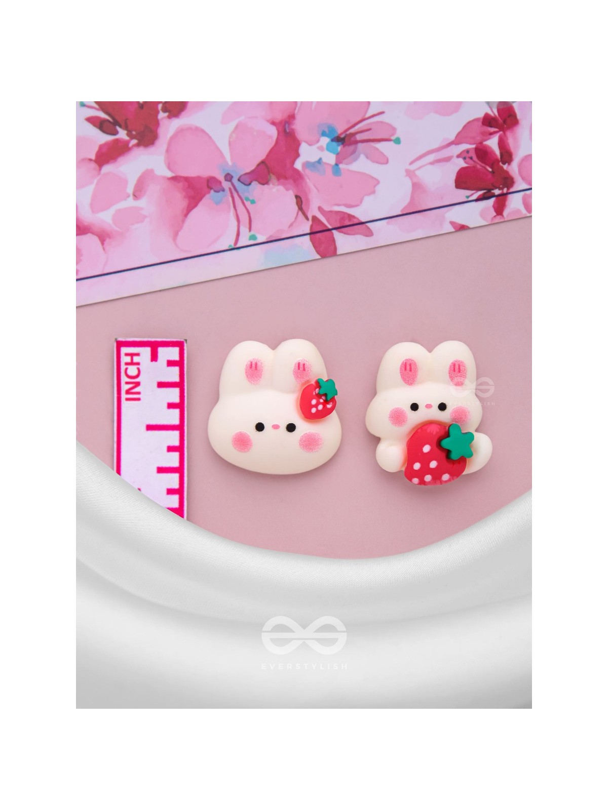 BUNNIES 'N BERRIES - MISMATCHED ACRYLIC EARRINGS