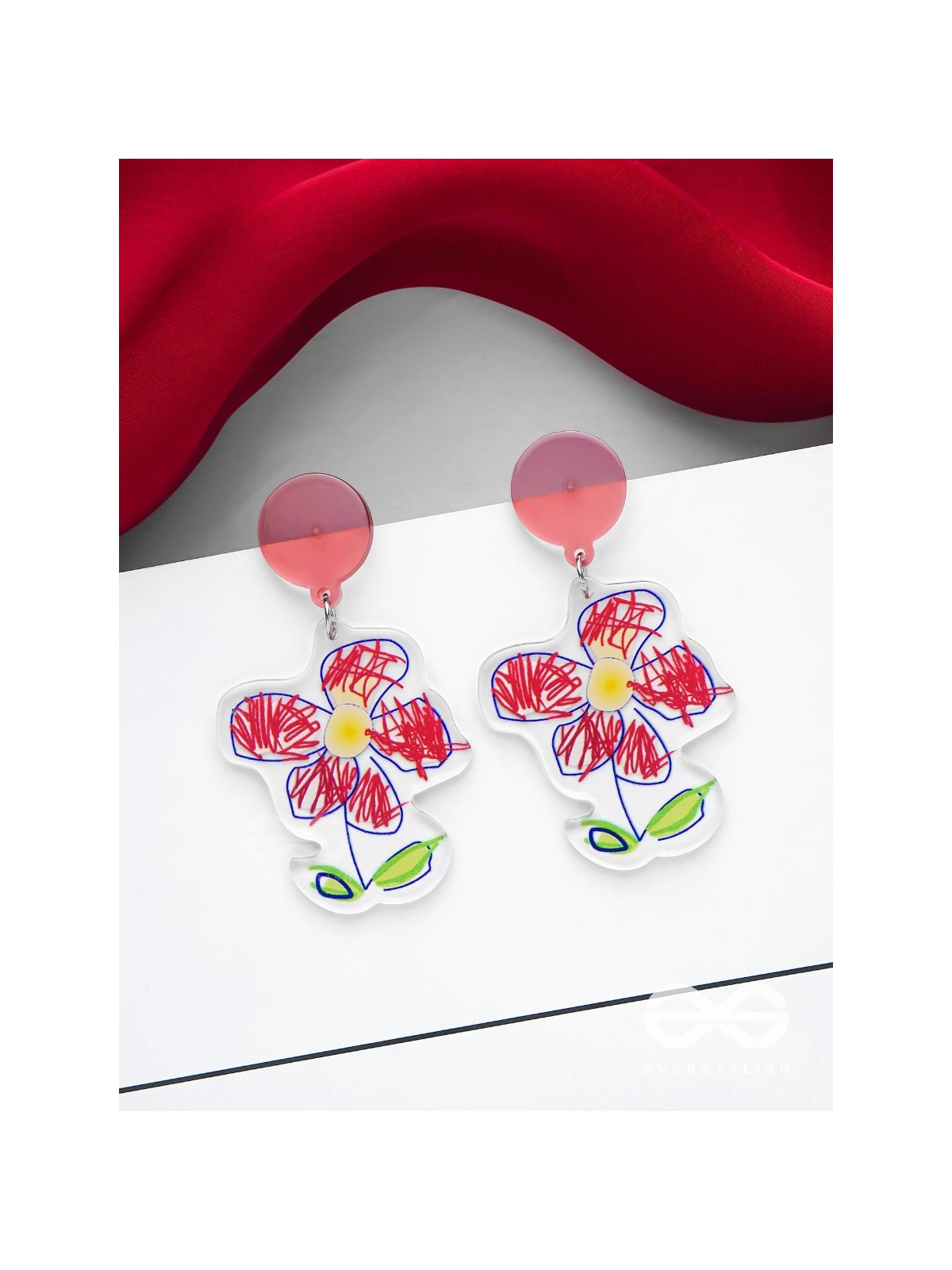 THE DOODLE DAISY - MULTICOLOR ACRYLIC EARRINGS
