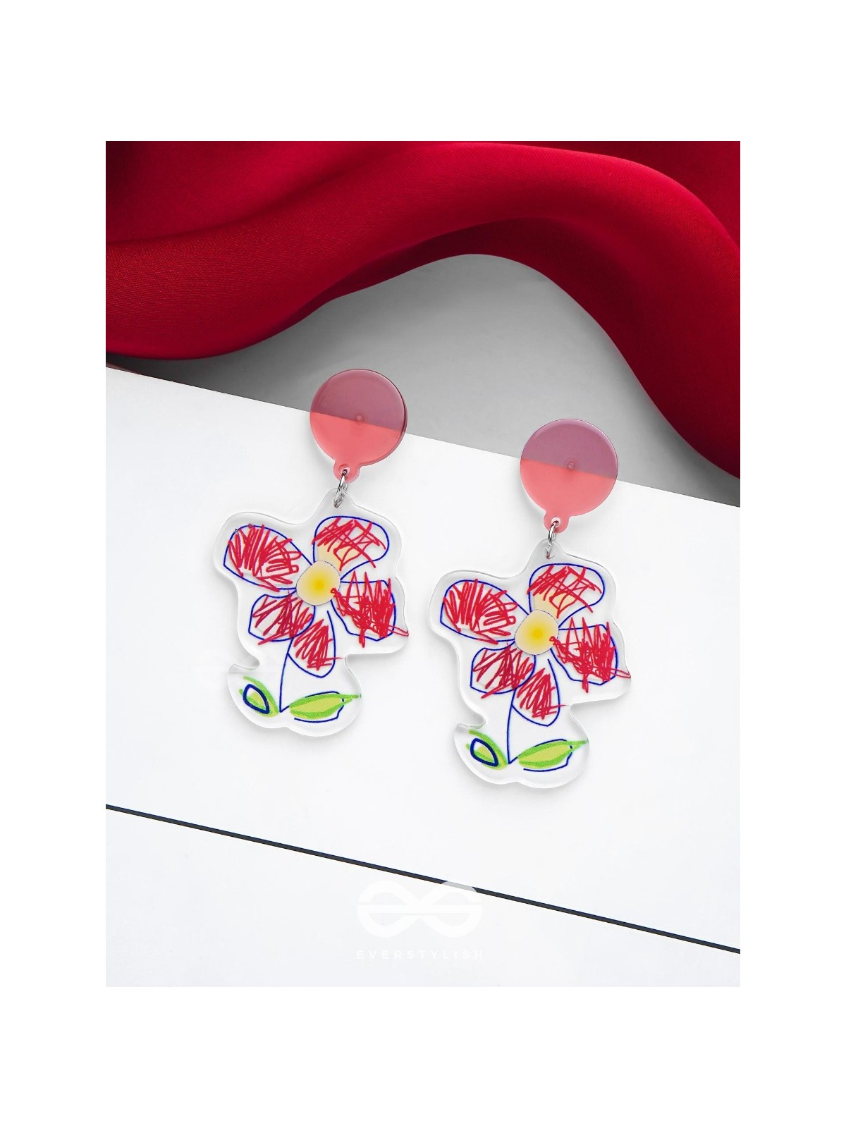 THE DOODLE DAISY - MULTICOLOR ACRYLIC EARRINGS