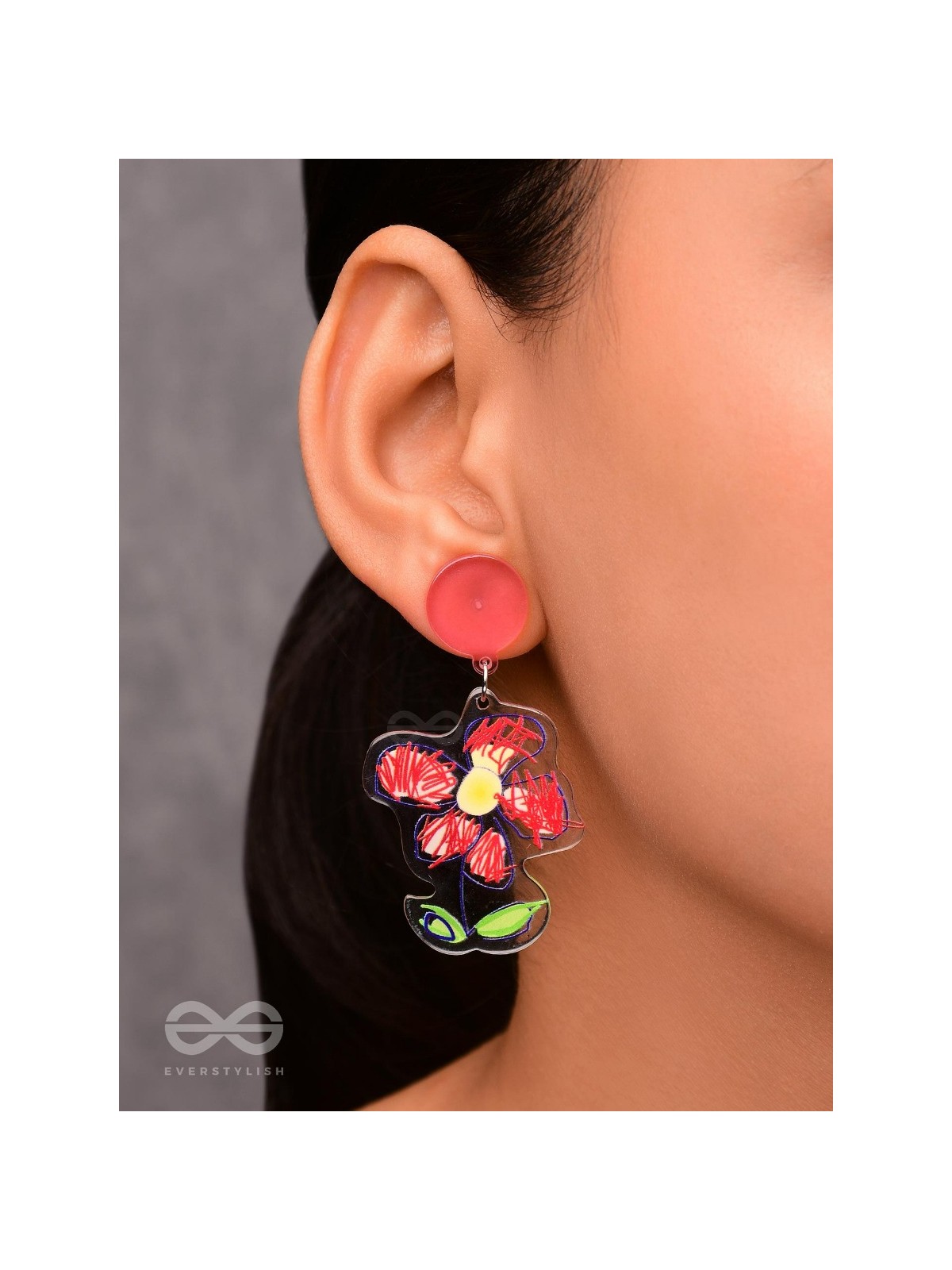 THE DOODLE DAISY - MULTICOLOR ACRYLIC EARRINGS