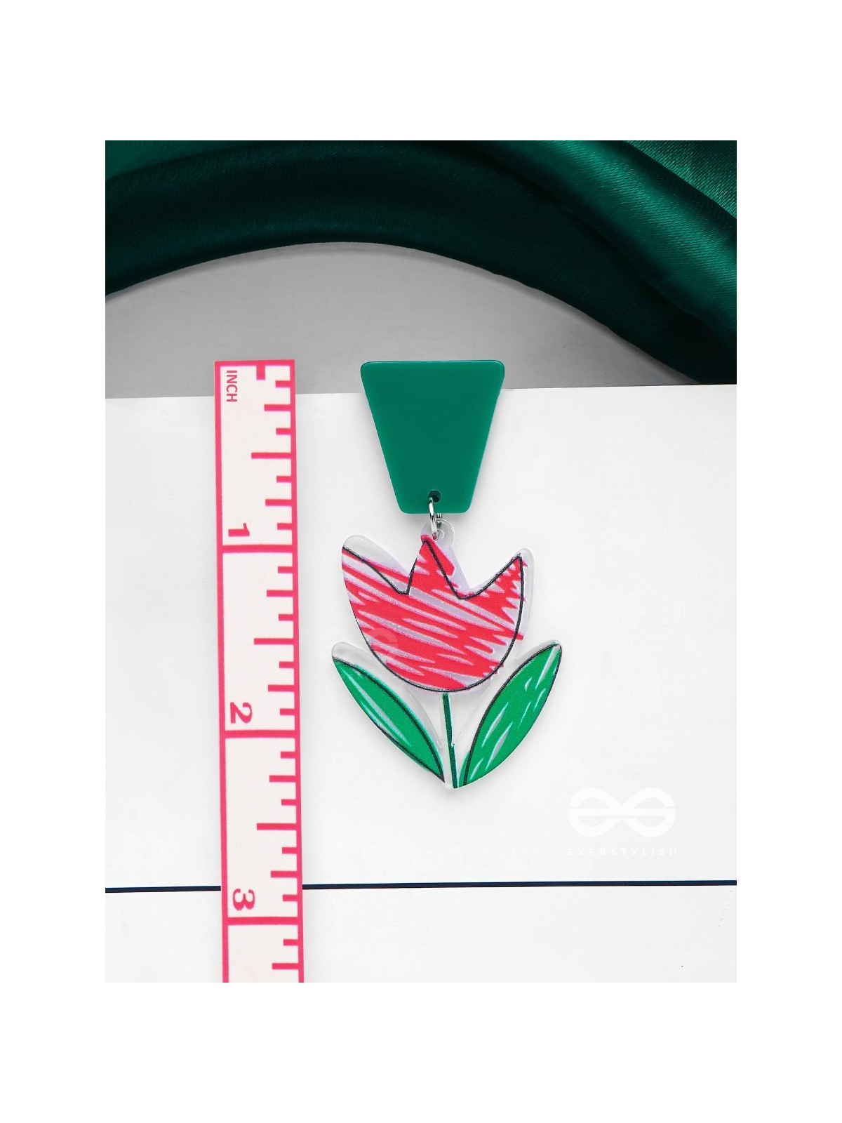 CRIMSON CHARM BLOSSOM - CASUAL ACRYLIC EARIINGS