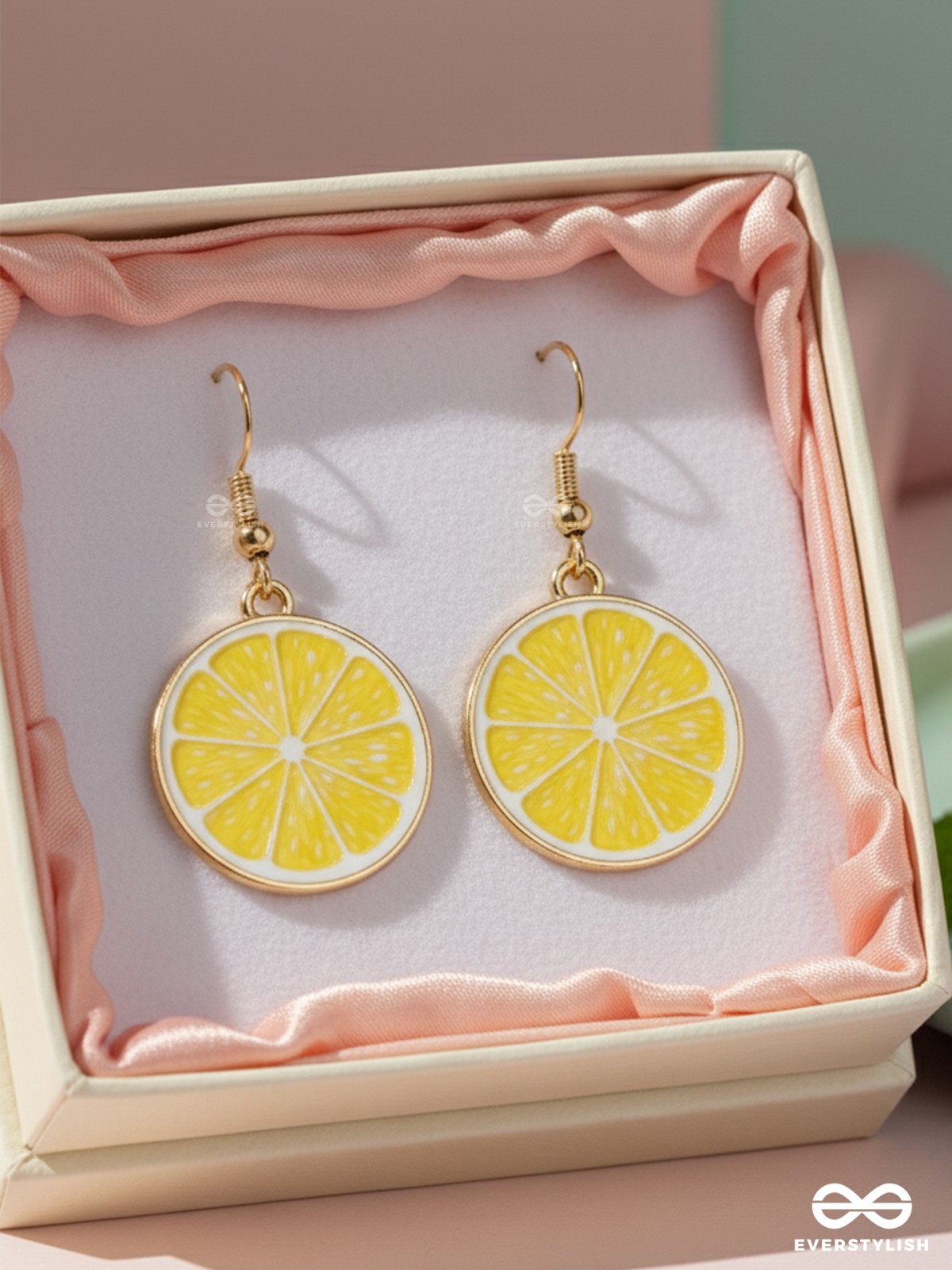 THE SOUR SPLASH - GOLDEN EMBELLISHED EARRINGS