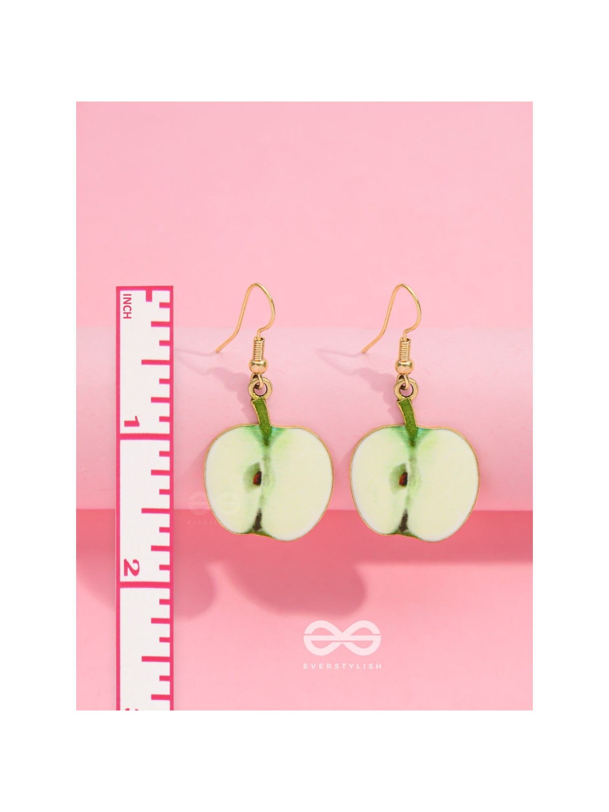 SWEET APPLE SERENADE - GOLDEN EMBELISHED EARRINGS