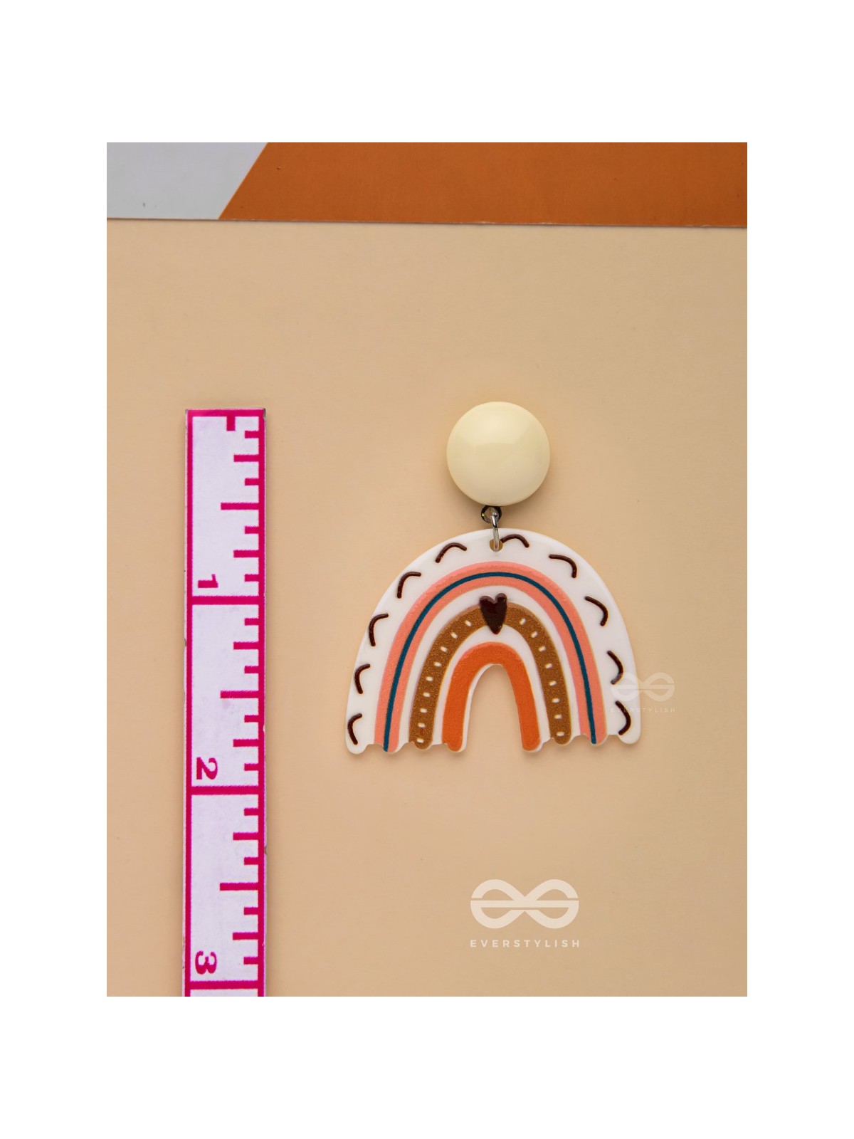 HEARTFELT RAINBOW - STATEMENT ACRYLIC EARRINGS 