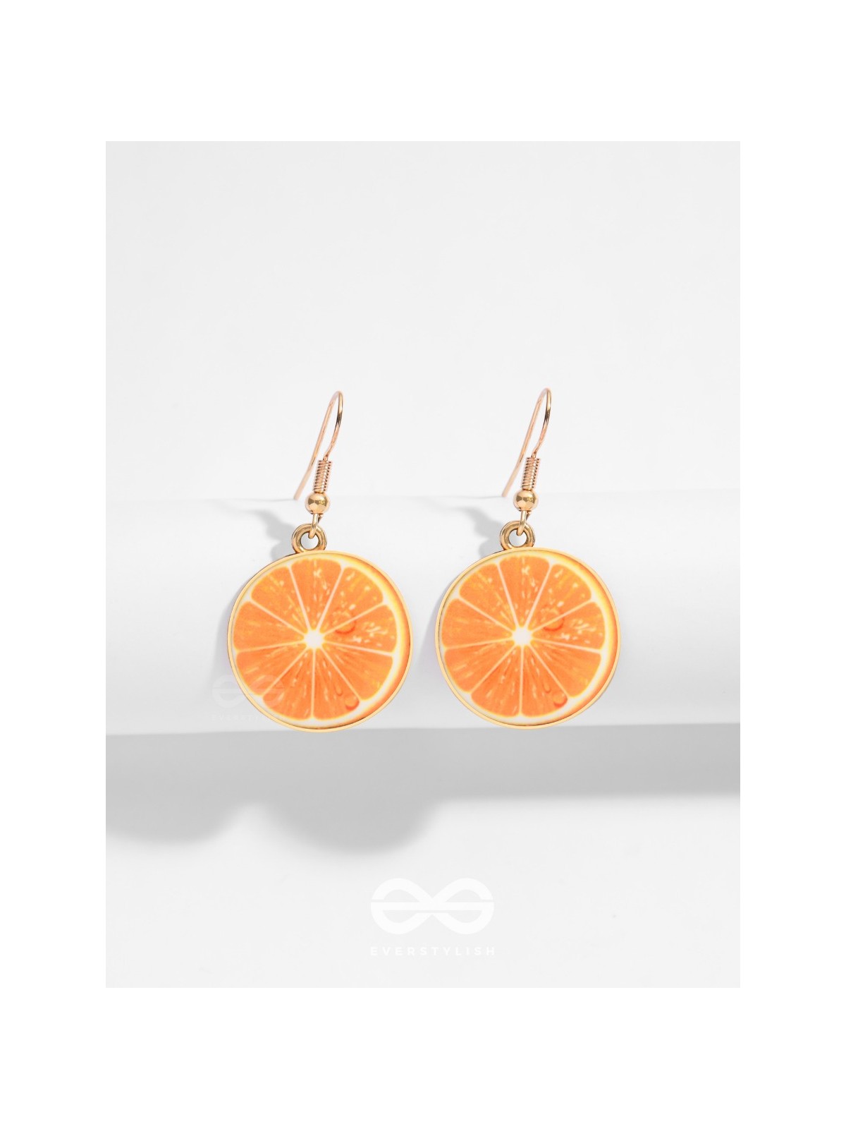TROPICAL CITRUS ALLURE - GOLDEN EMBELISHED EARRINGS