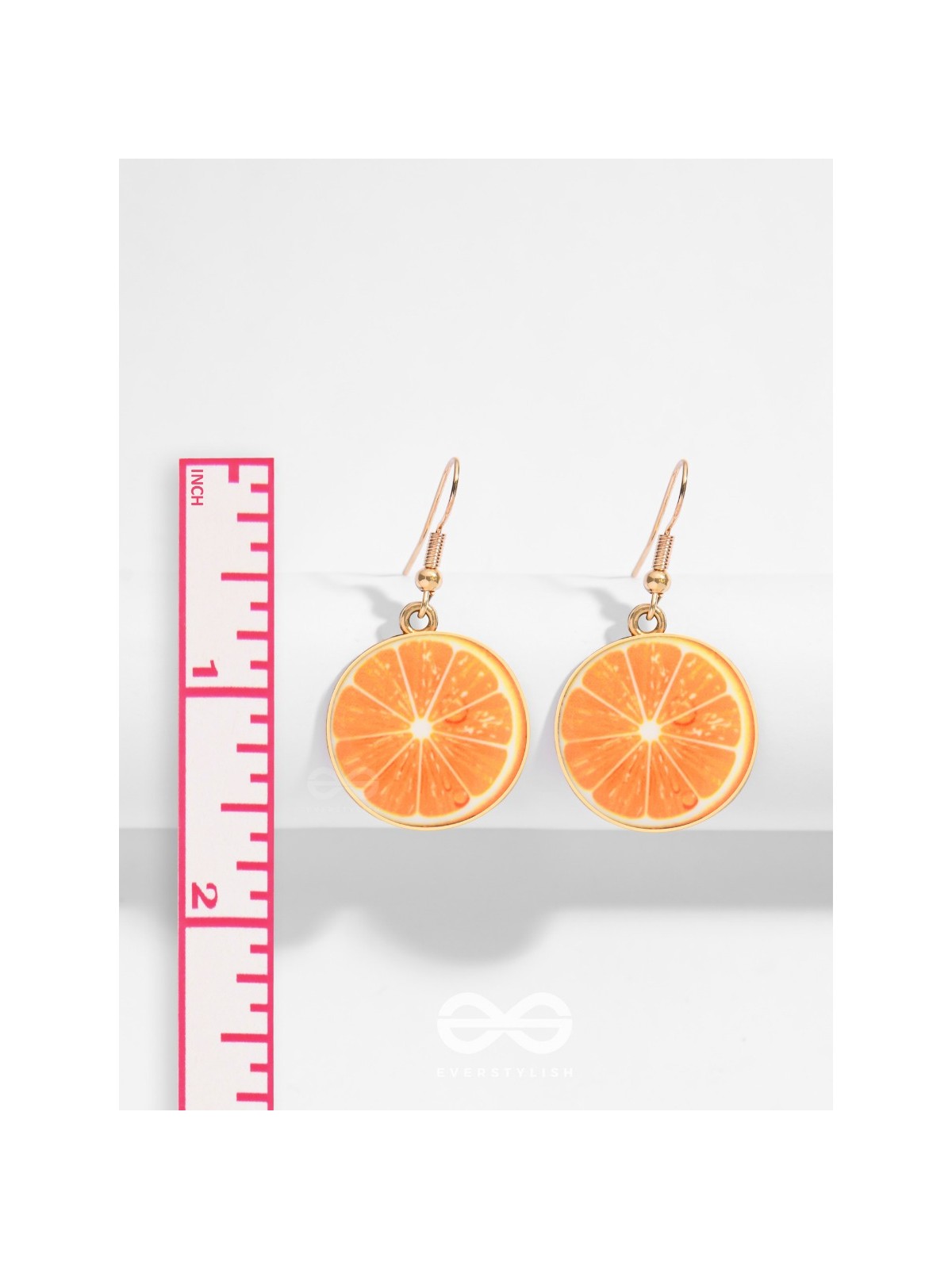 TROPICAL CITRUS ALLURE - GOLDEN EMBELISHED EARRINGS