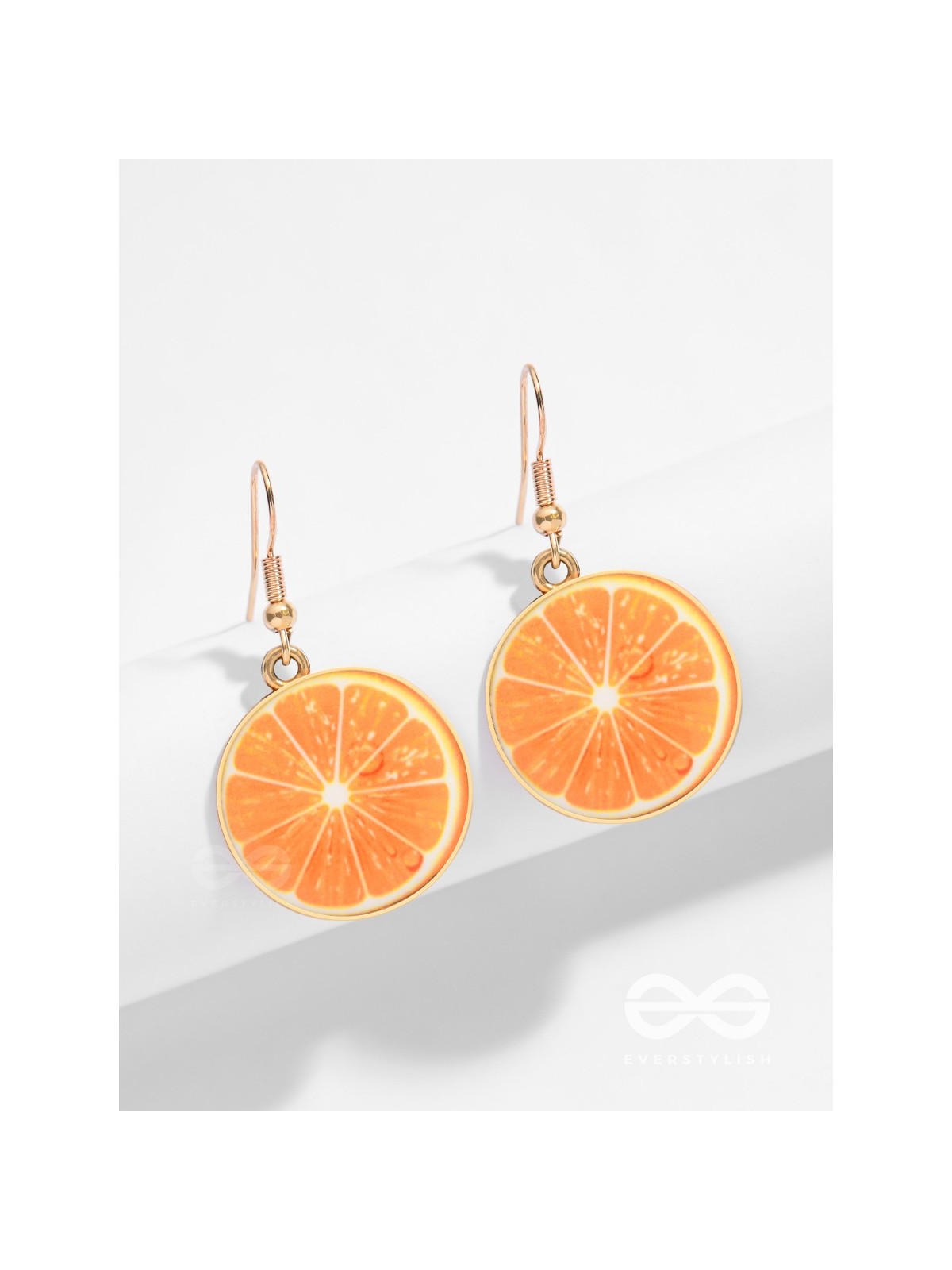 TROPICAL CITRUS ALLURE - GOLDEN EMBELISHED EARRINGS