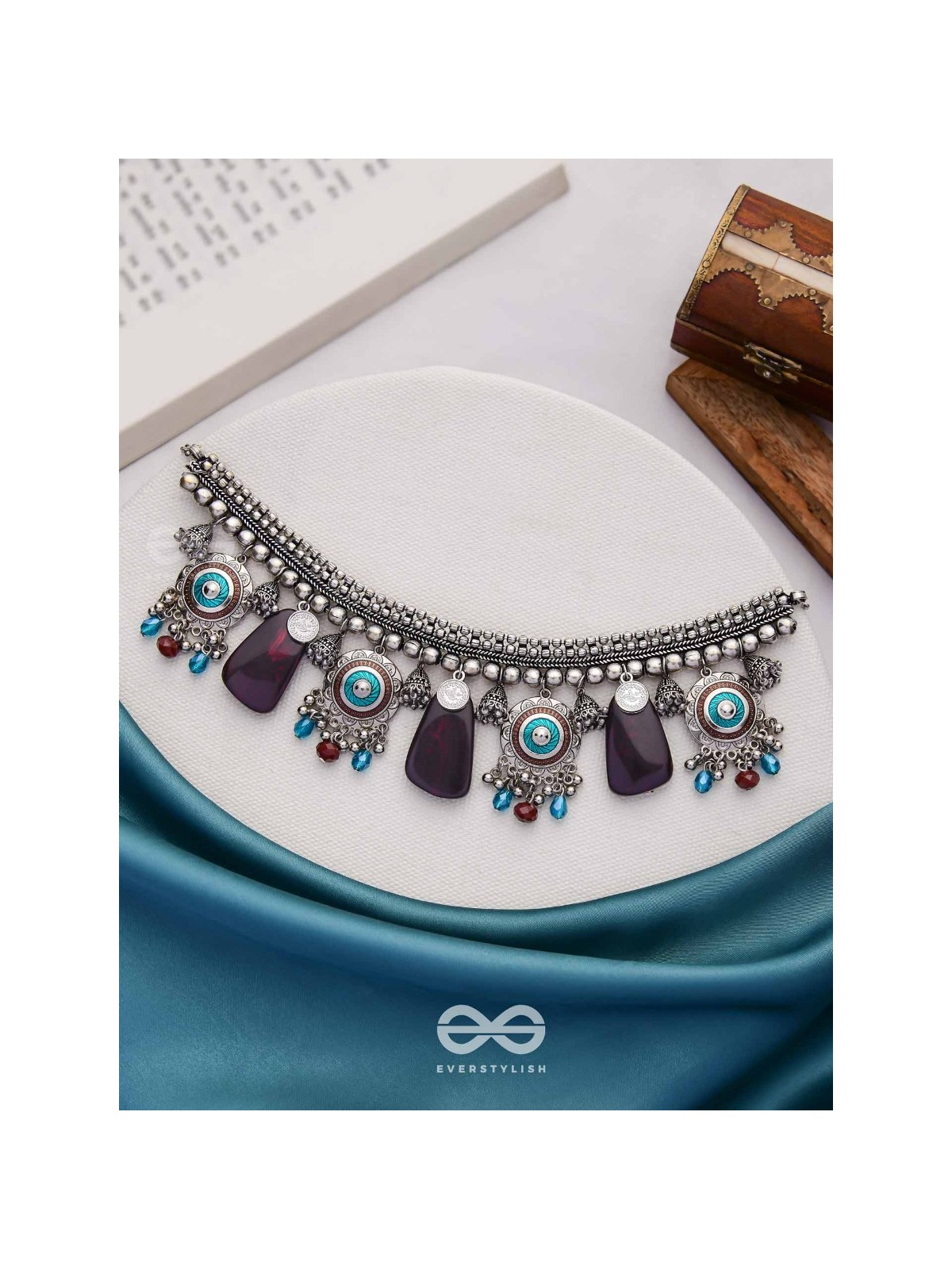 The Cosmic Spheres - Enamelled Oxidised Choker Neckpiece