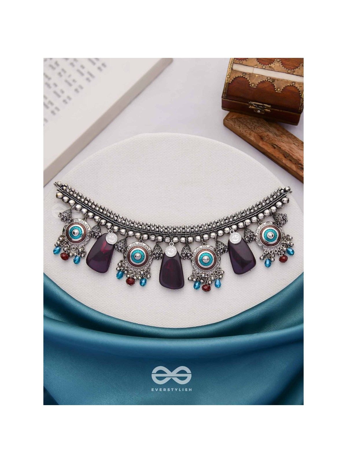 The Cosmic Spheres - Enamelled Oxidised Choker Neckpiece