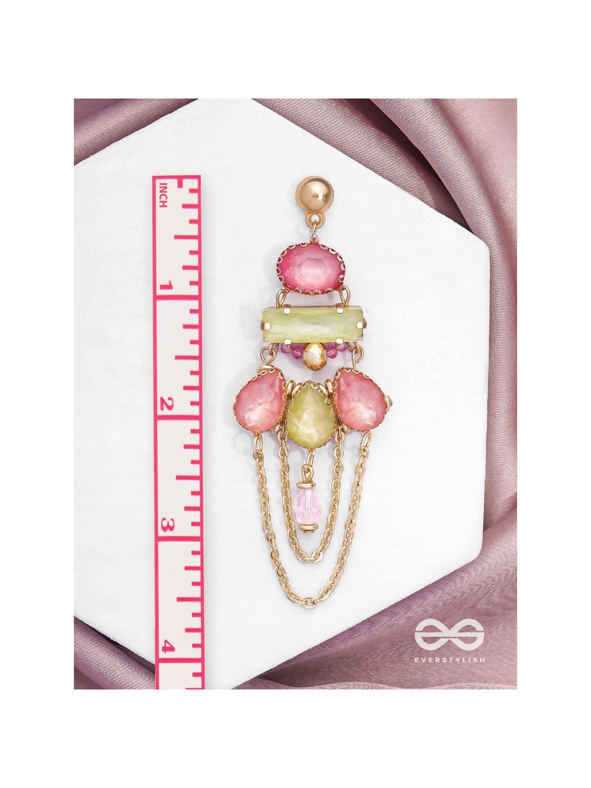 The Rosewood Radiance - Golden Embellished Earrings