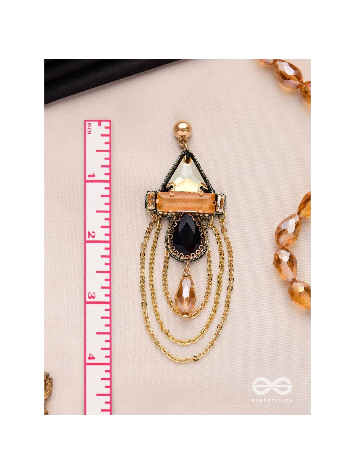 The Dusky Prisms - Embellished Golden Earrings