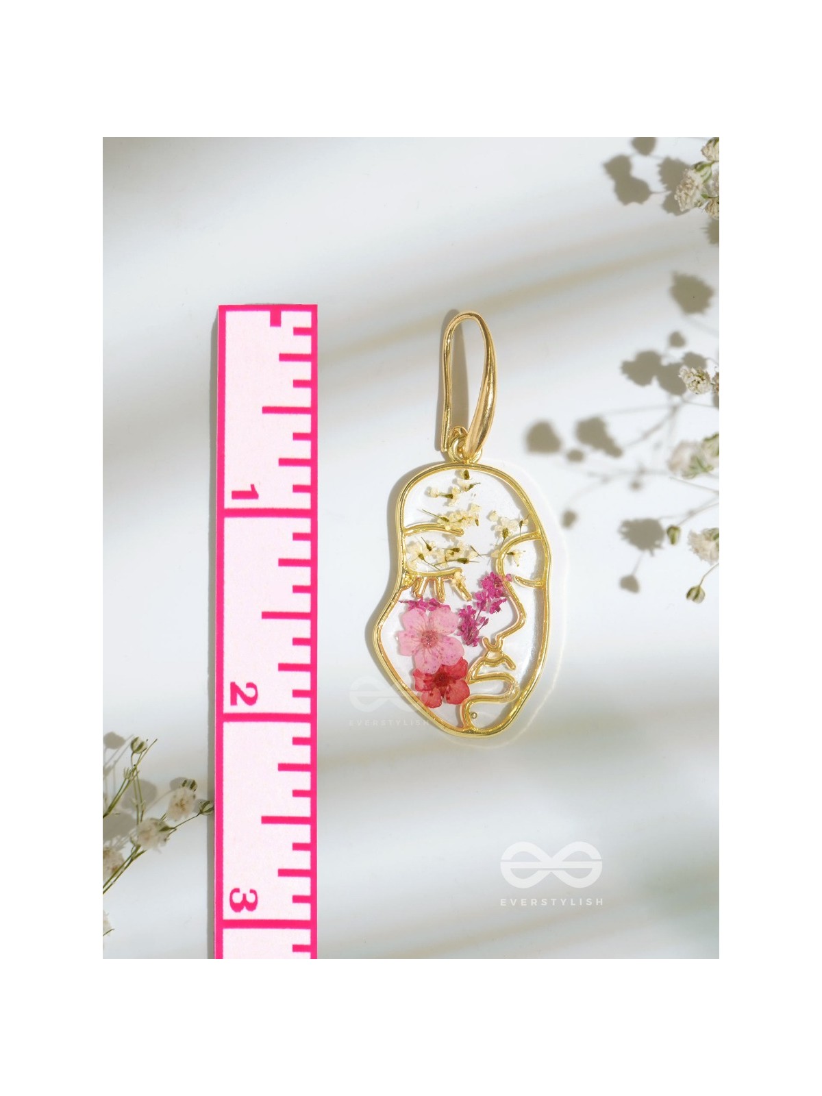 Rosie Reflections - Pressed Flower Resin Earrings