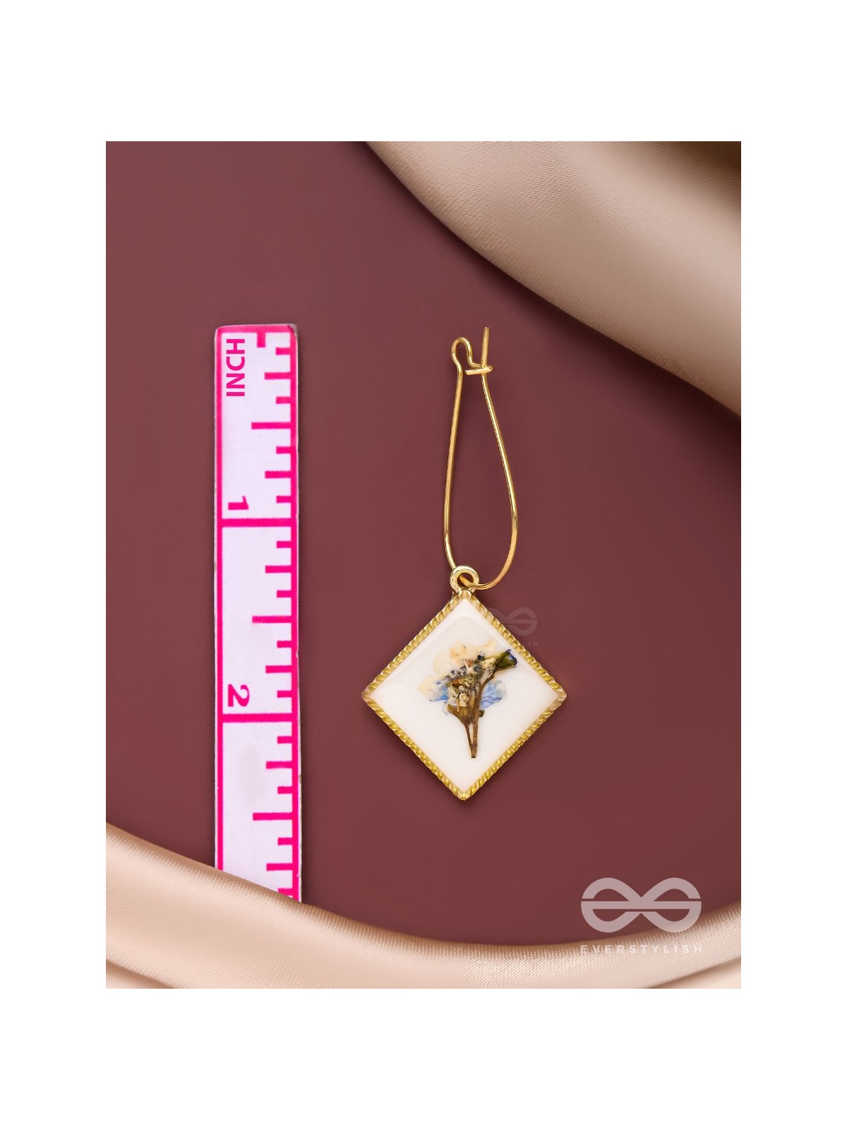 Pure Petals - Pressed Flower White Resin Earrings