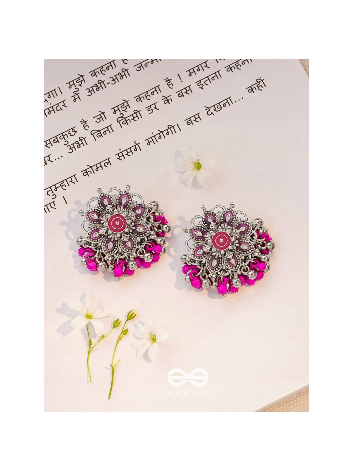 The Blooming Beauties - Enamelled Oxidised Earrings