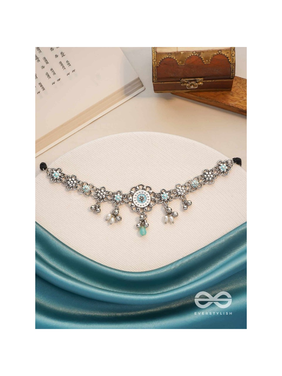 The Sky Bouquet- Enamelled Oxidised Neckpiece