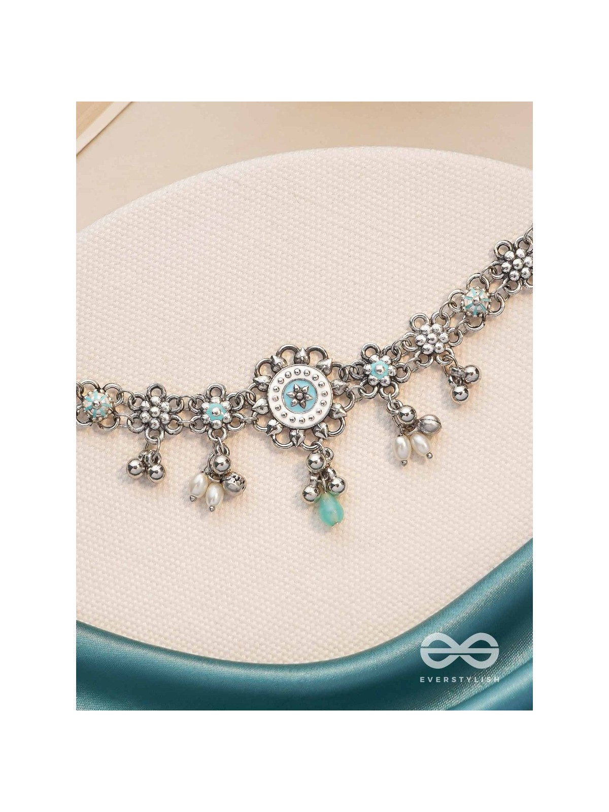 The Sky Bouquet- Enamelled Oxidised Neckpiece