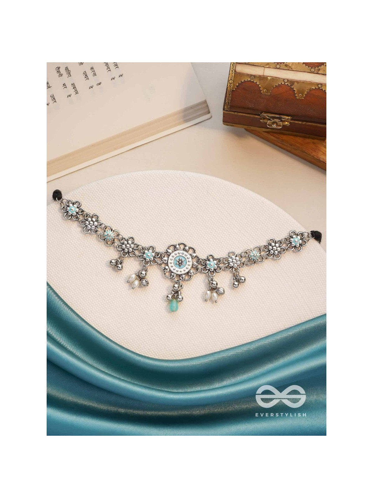 The Sky Bouquet- Enamelled Oxidised Neckpiece