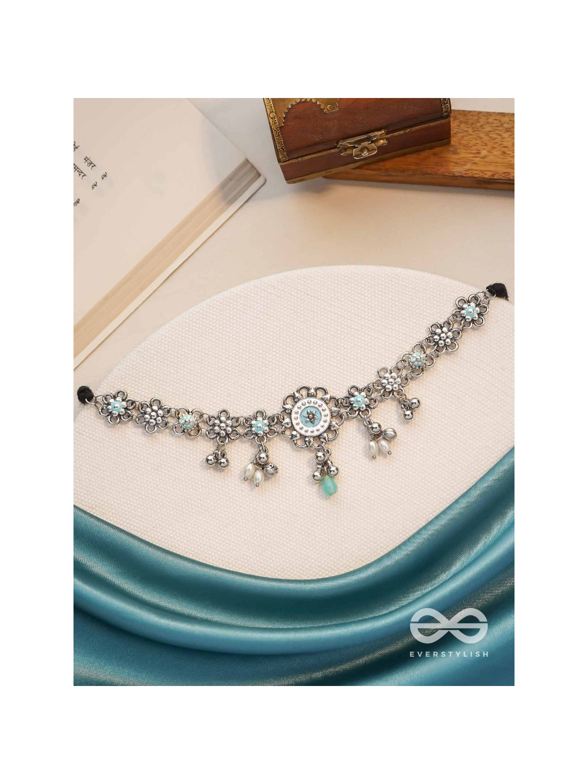 The Sky Bouquet- Enamelled Oxidised Neckpiece