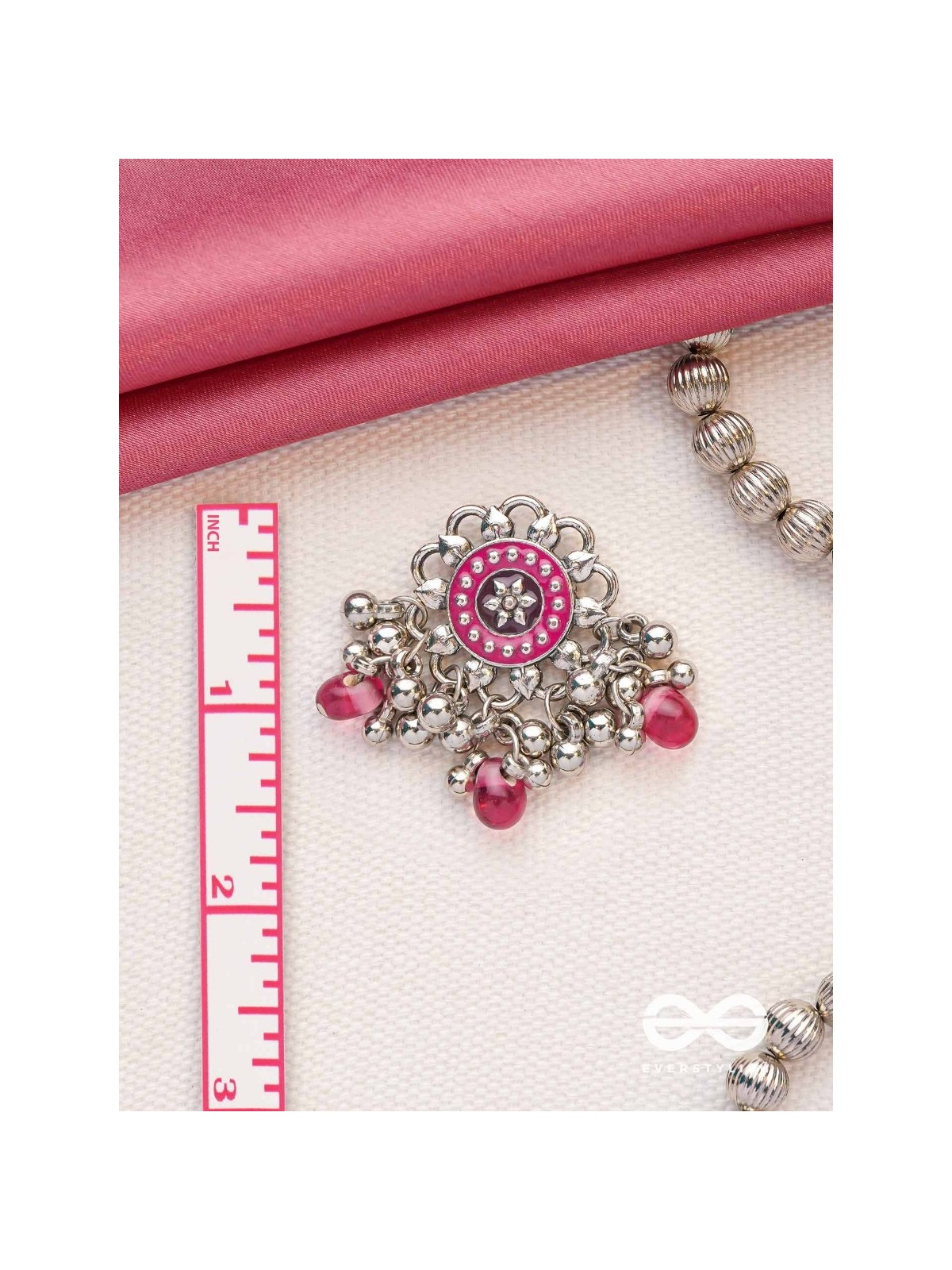 The Silver Talisman- Enamelled Oxidised Earrings