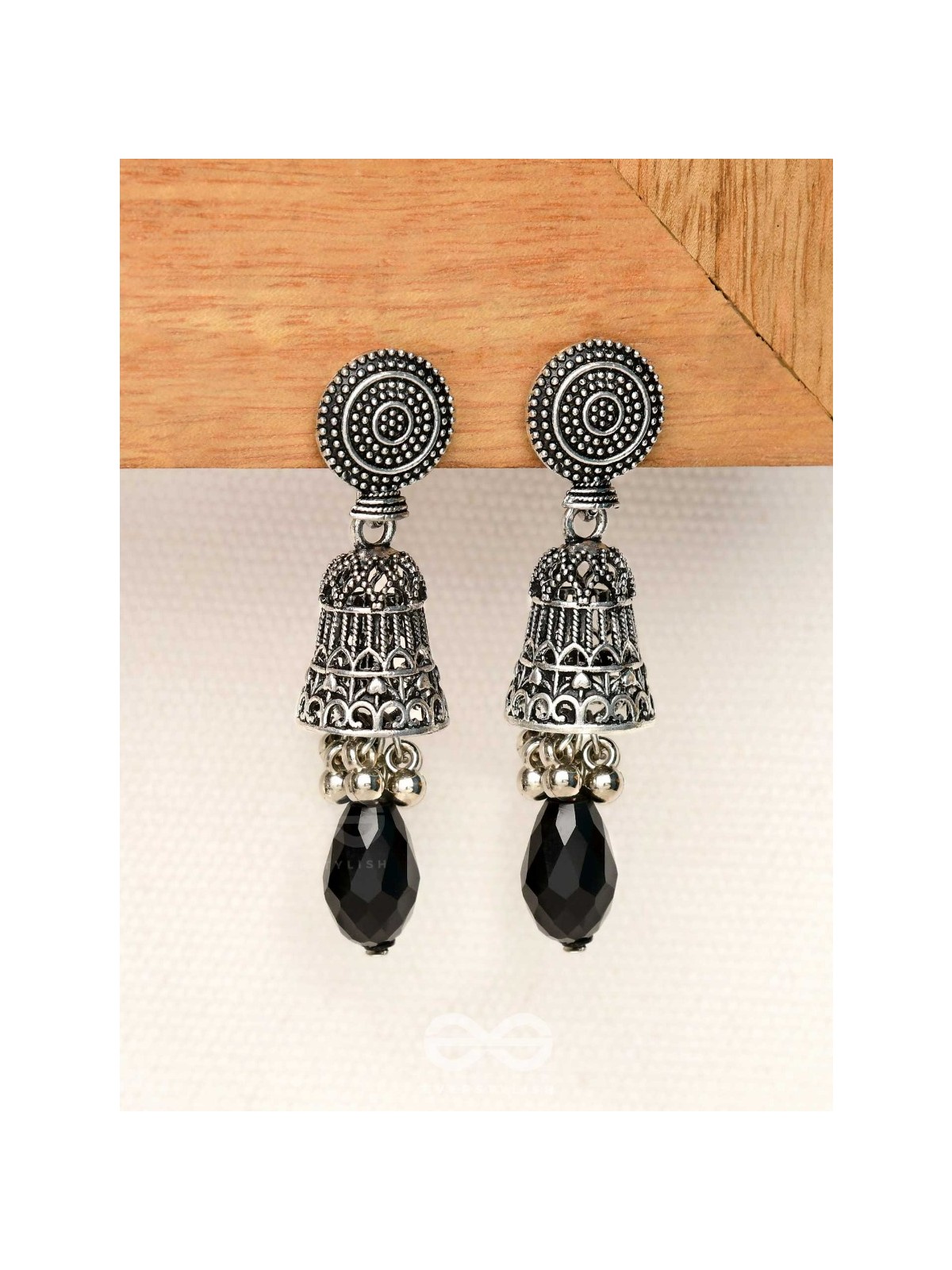 The Midnight Magic- Statement Oxidized Earrings 