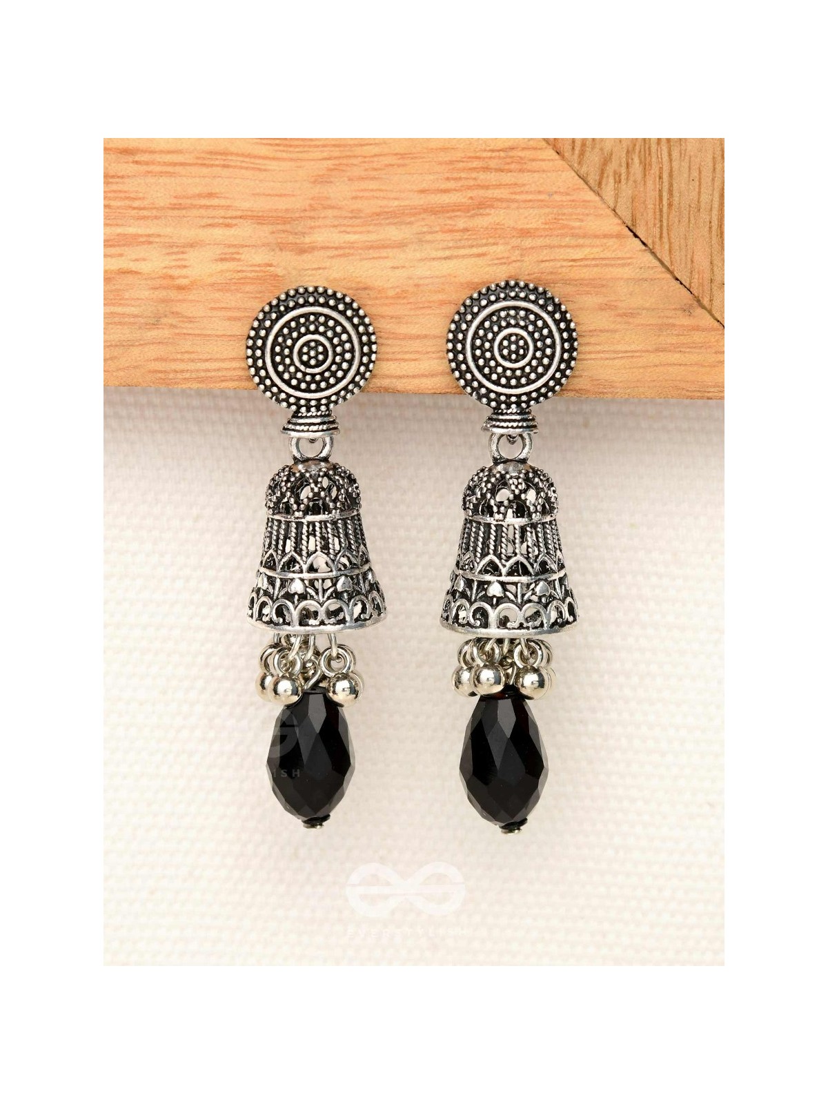 The Midnight Magic- Statement Oxidized Earrings 