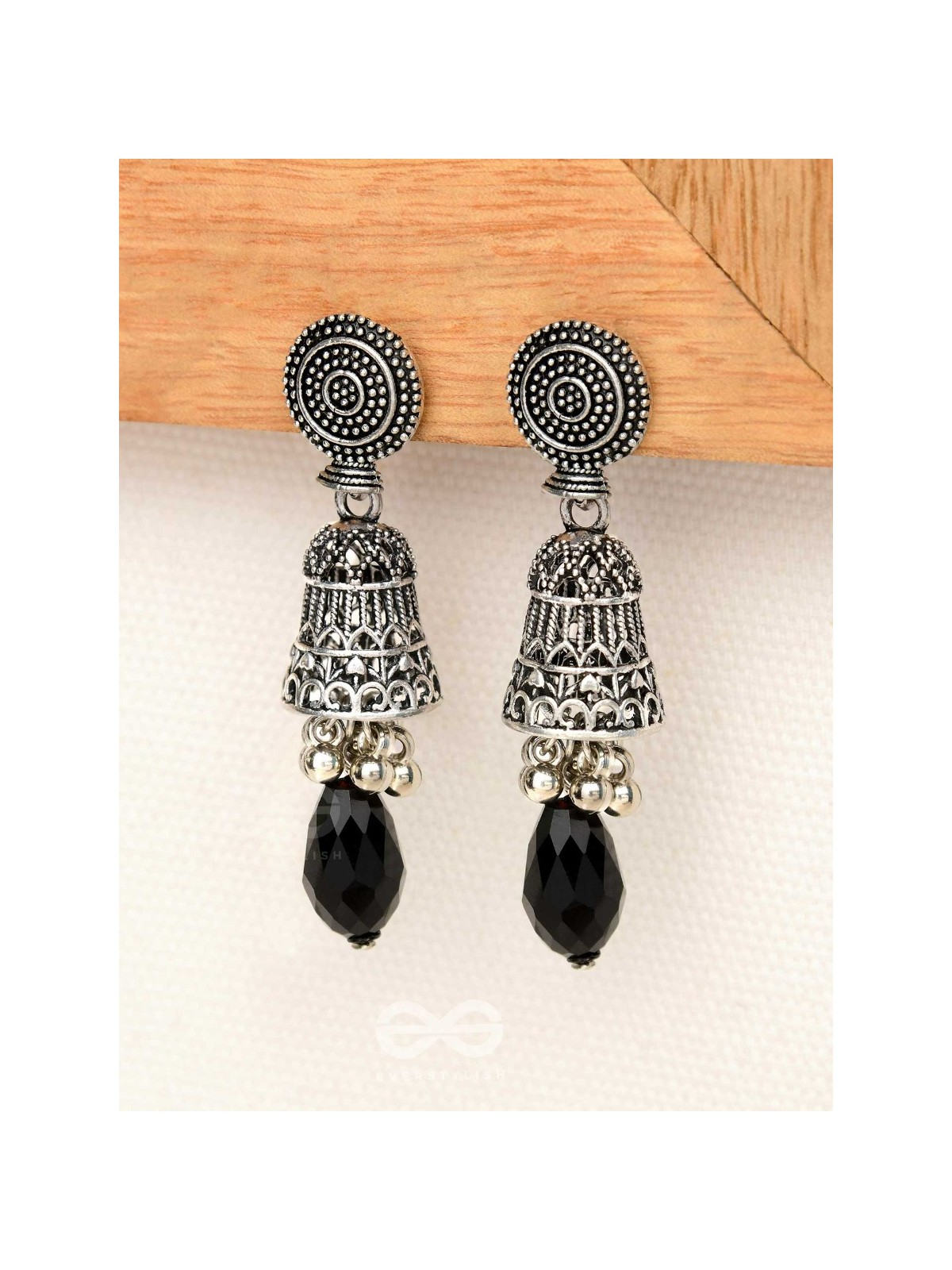 The Midnight Magic- Statement Oxidized Earrings 