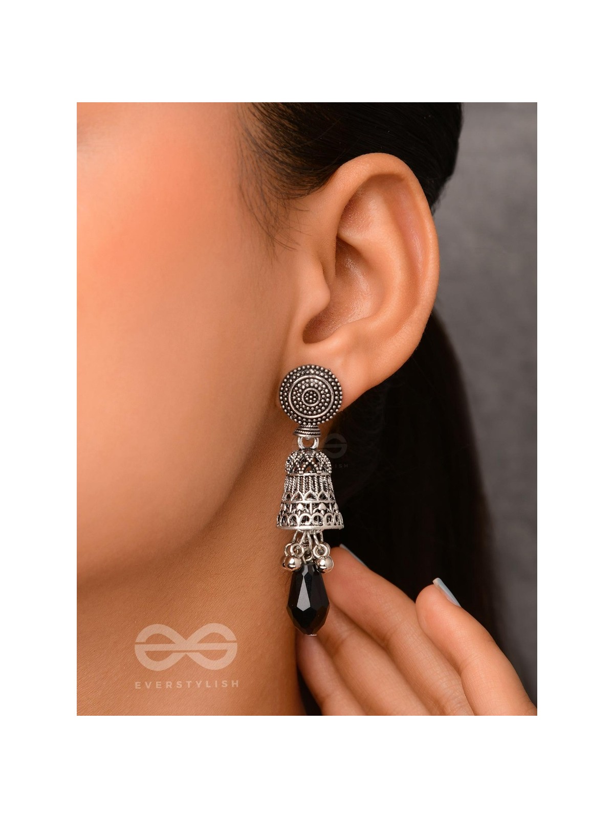 The Midnight Magic- Statement Oxidized Earrings 