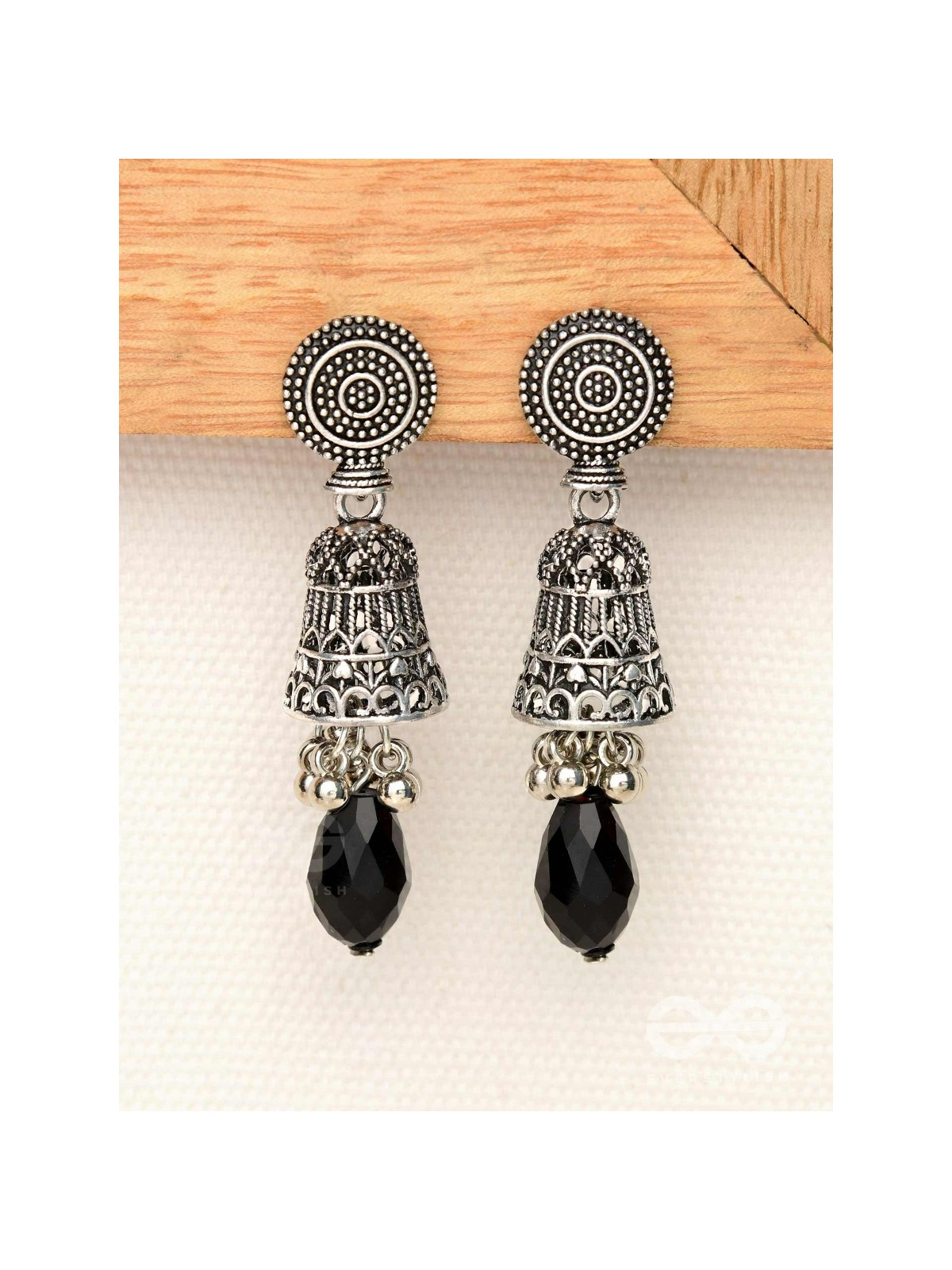 The Midnight Magic- Statement Oxidized Earrings 