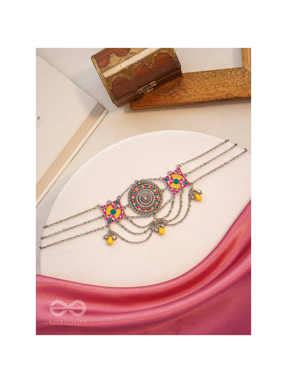 The Vibrant Splash- Enamelled Oxidised Neckpiece