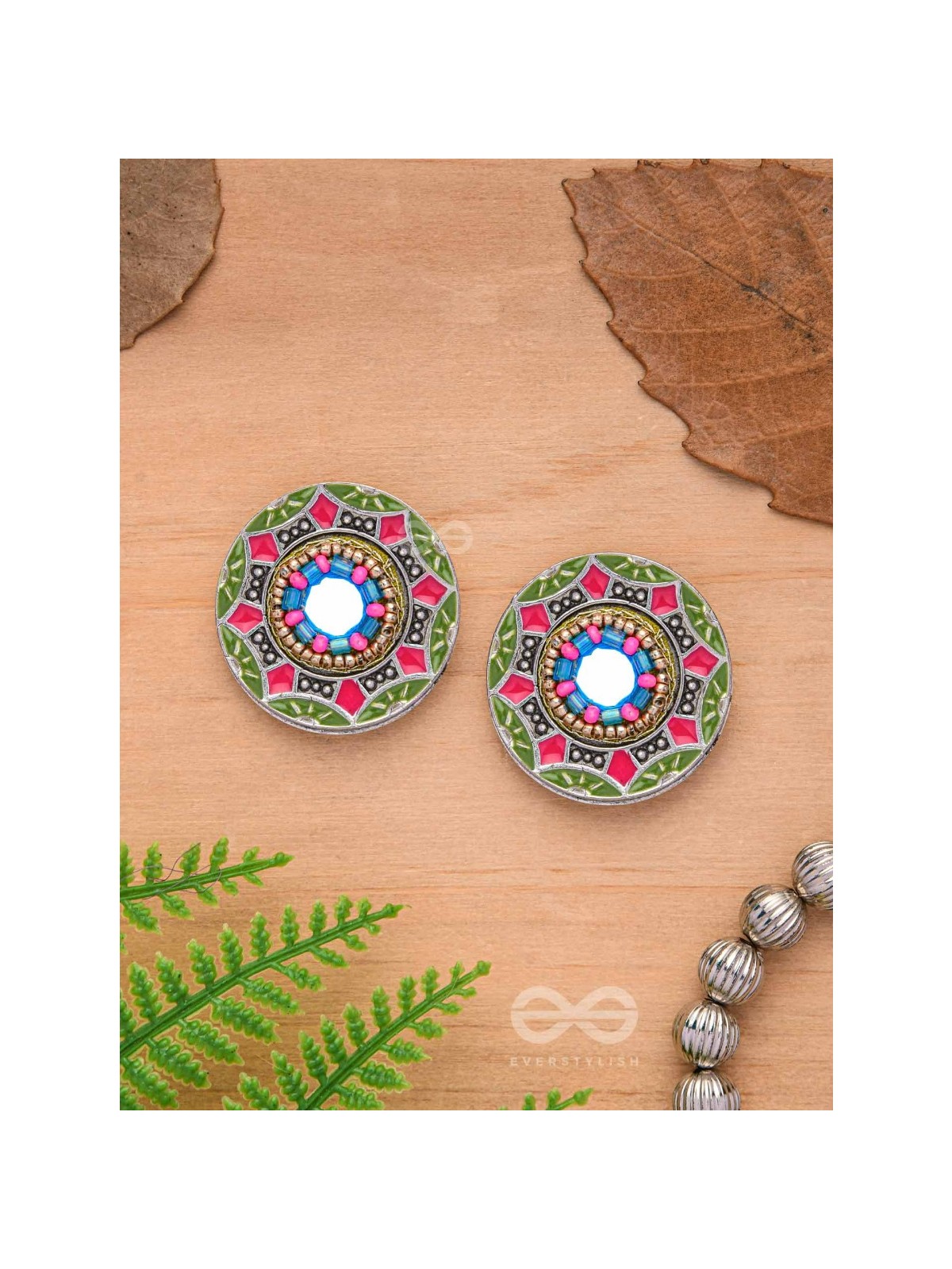 Magic Of Colors - Enamelled Oxidised Earrings