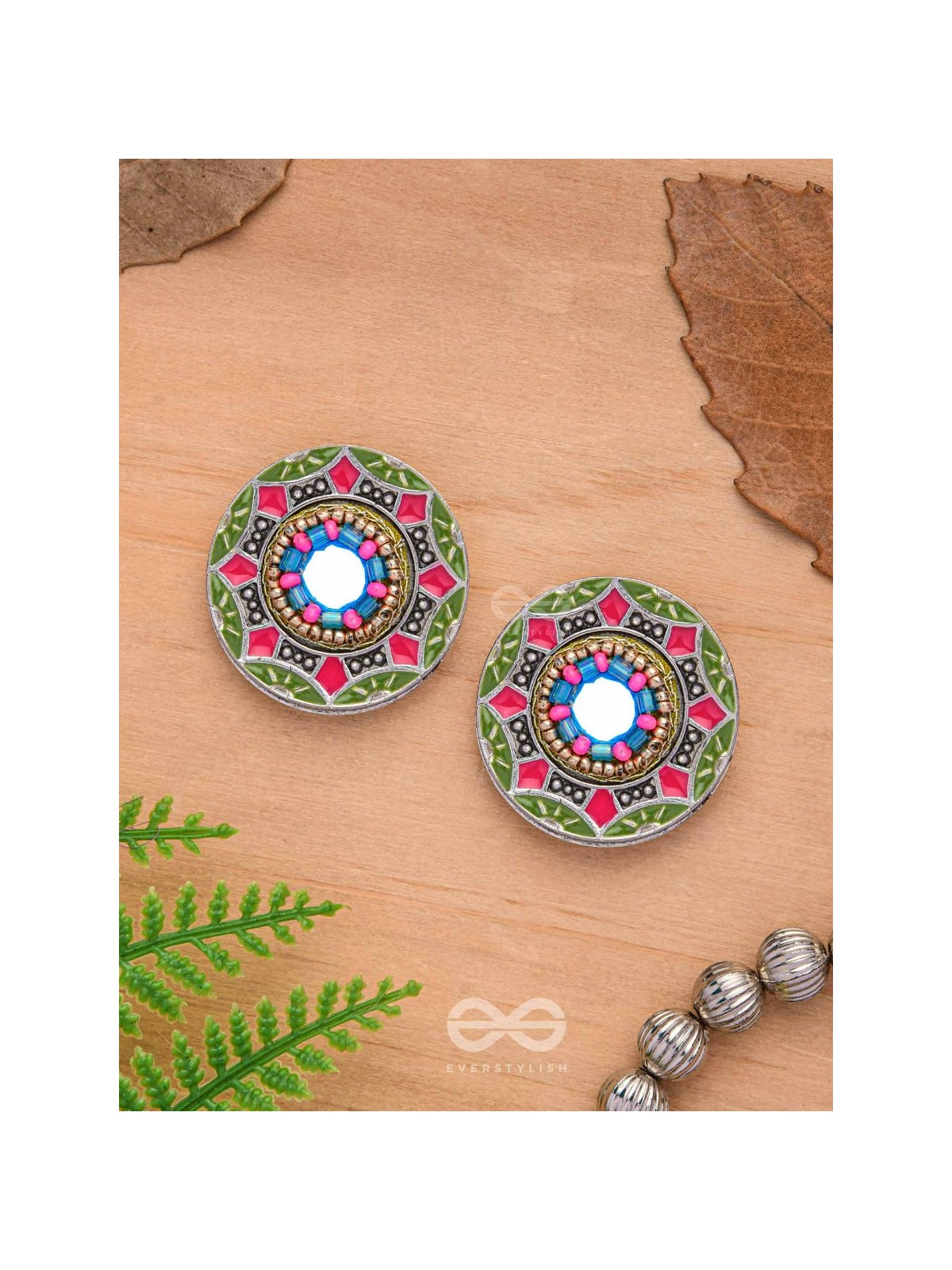 Magic Of Colors - Enamelled Oxidised Earrings