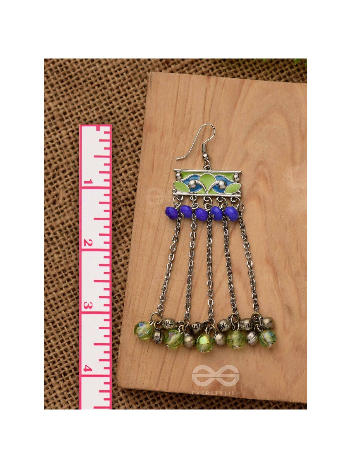 The Flattering Trails- Enamelled Oxidised Earrings