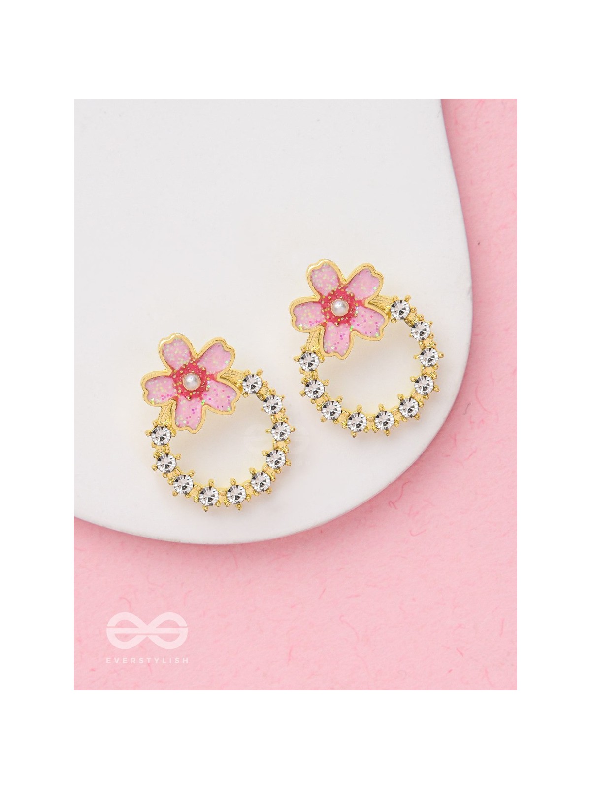 Sakura Sweetheart - Enameled Earrings