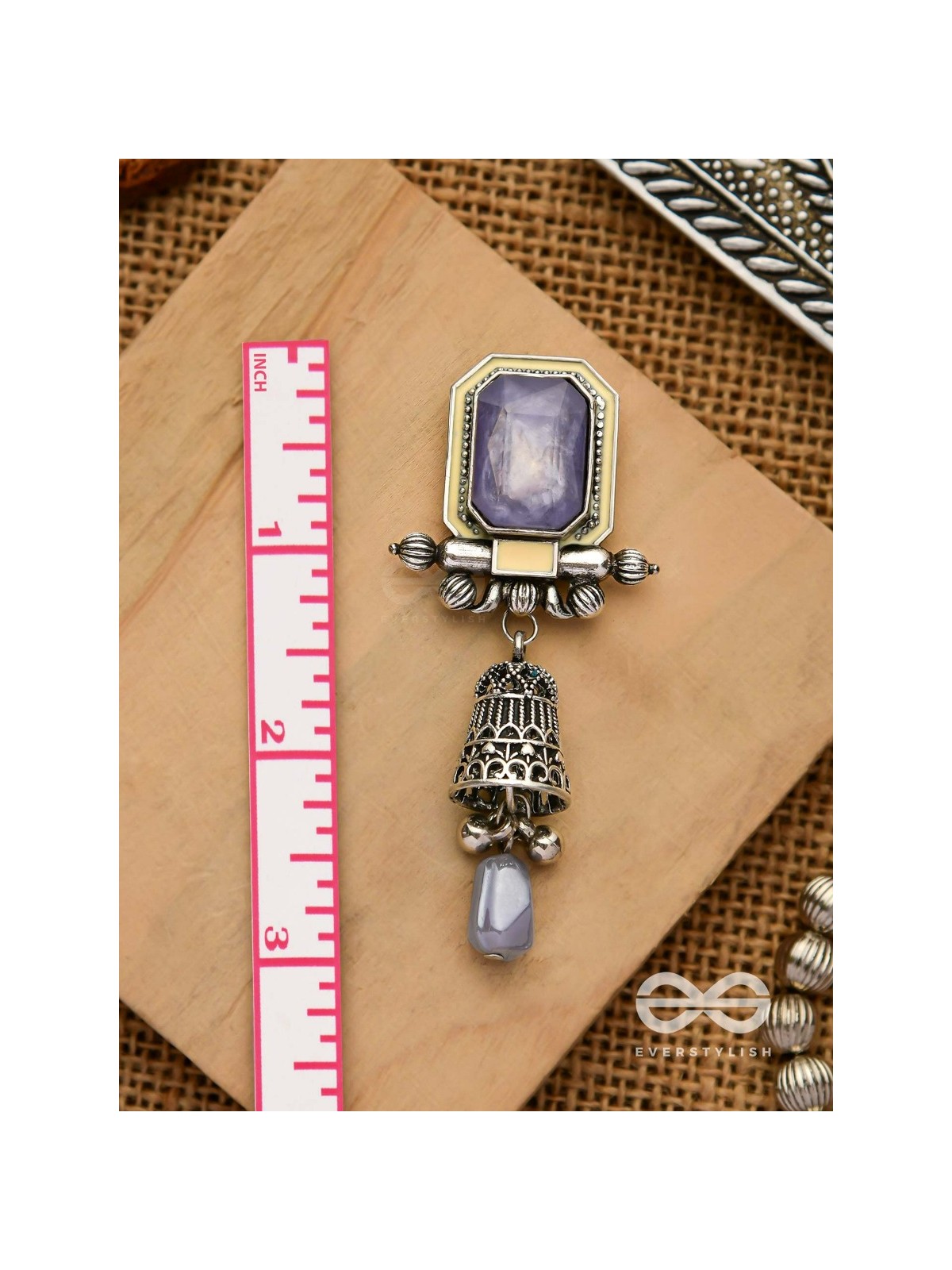 The Lilac Clouds- Oxidised Embellished Earrings