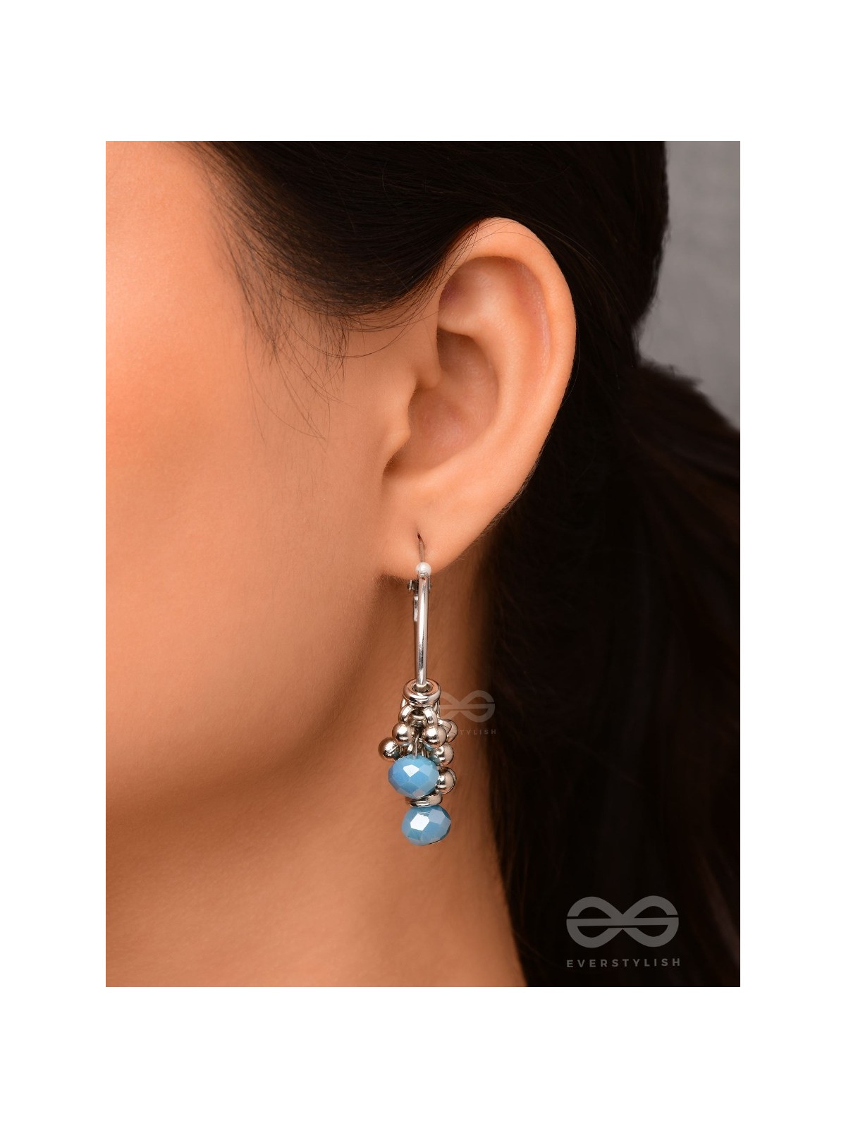 The Blue Orchid- Glass Drops Oxidised Earrings
