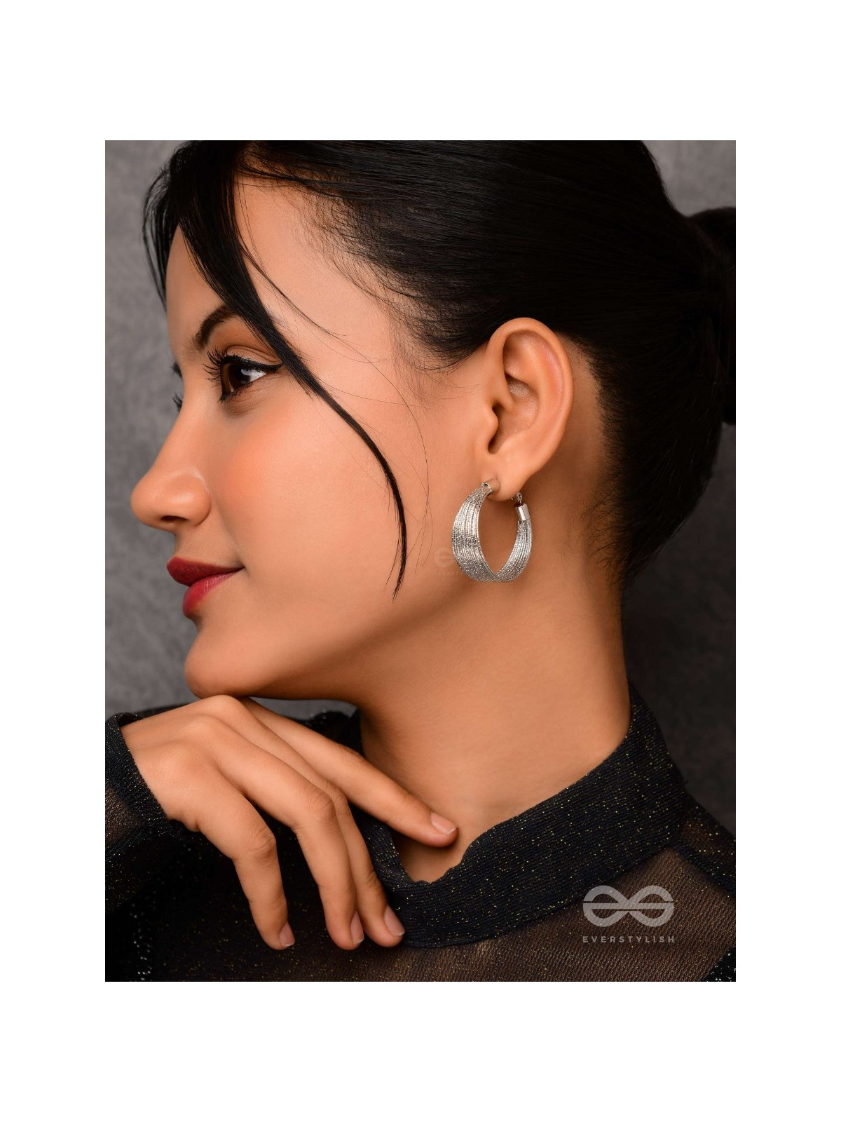 Spiral Strands - Statement Silver Hoop Earrings 