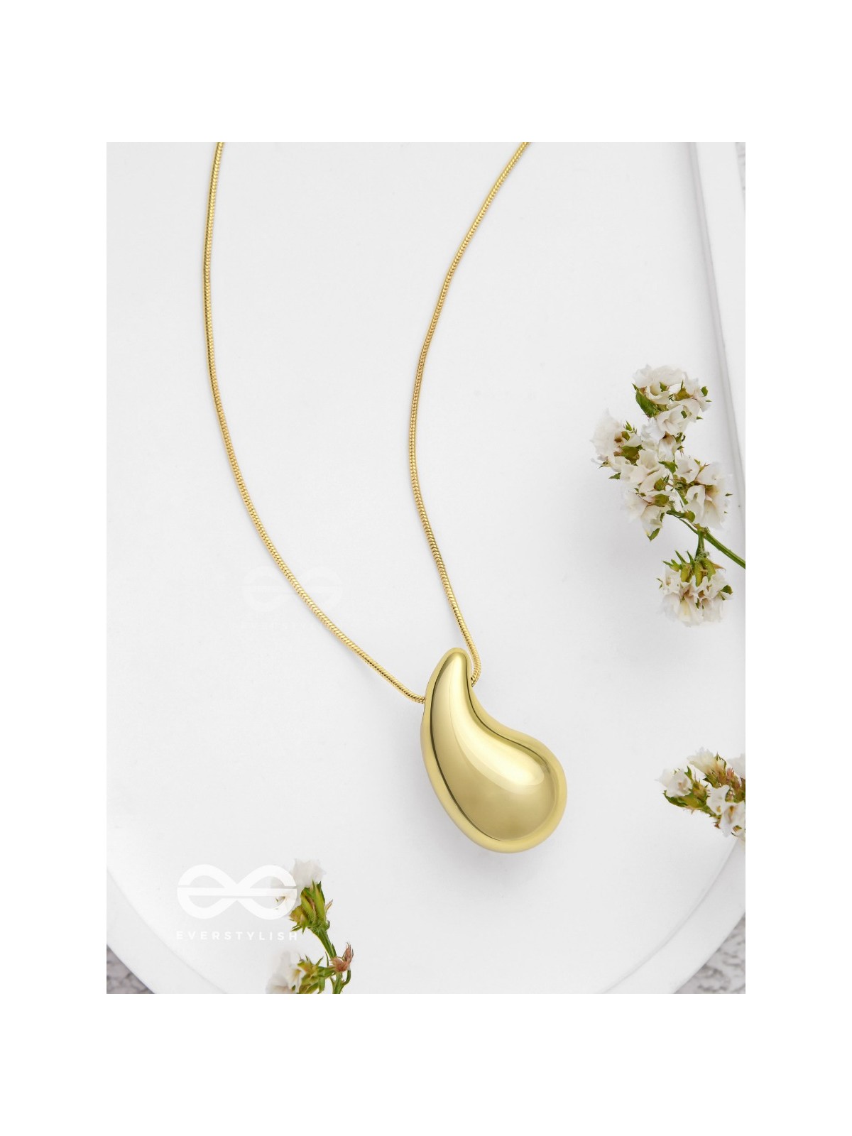 Radiant Raindrop - Statement Golden Pendant With Anti-Tarnish Coating