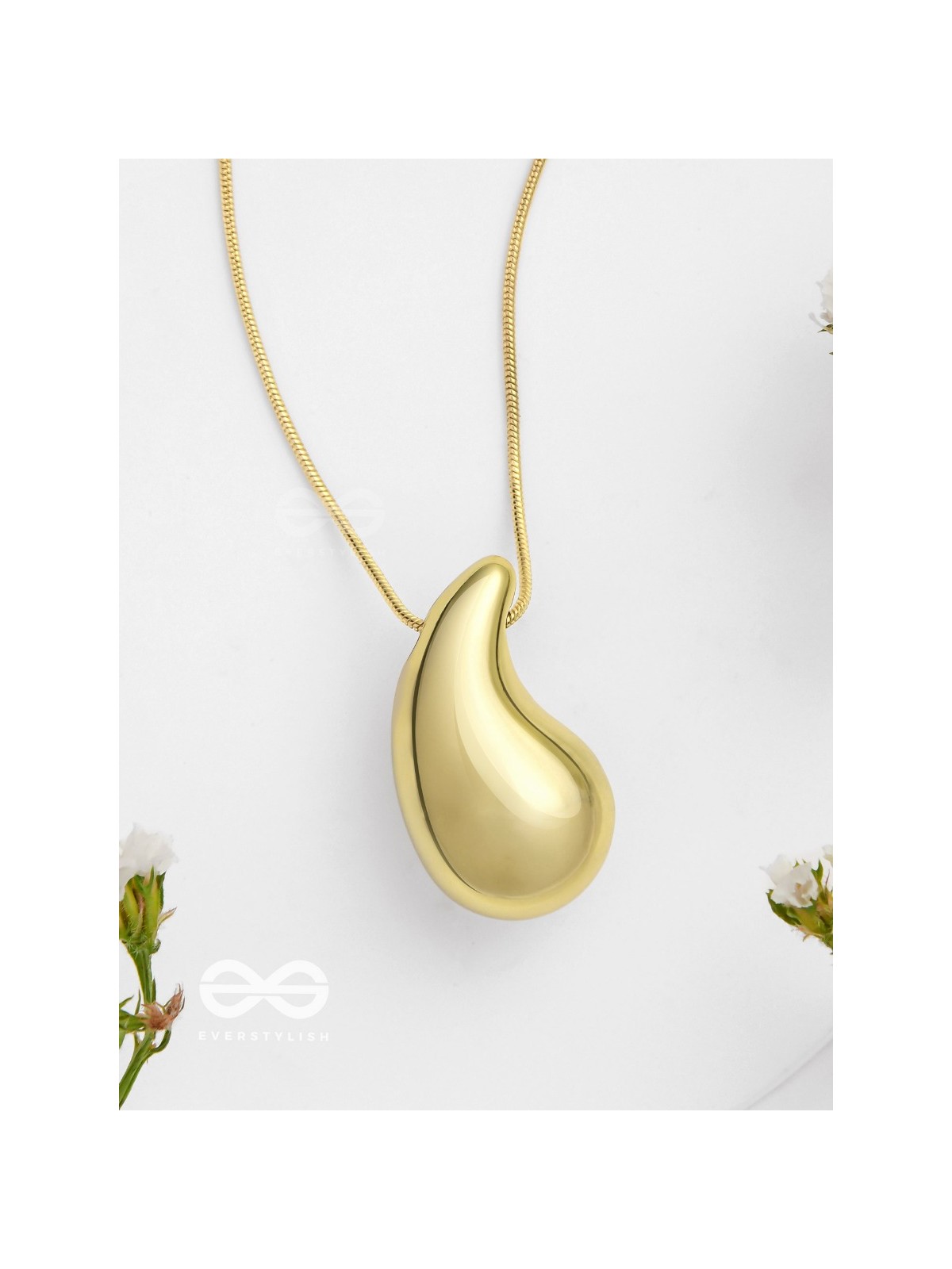 Radiant Raindrop - Statement Golden Pendant With Anti-Tarnish Coating